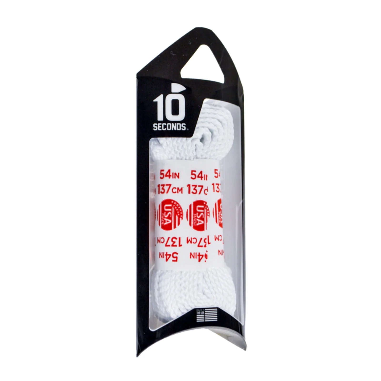 10 Seconds Athletic Flat Tubular Shoelace - White - Image 2