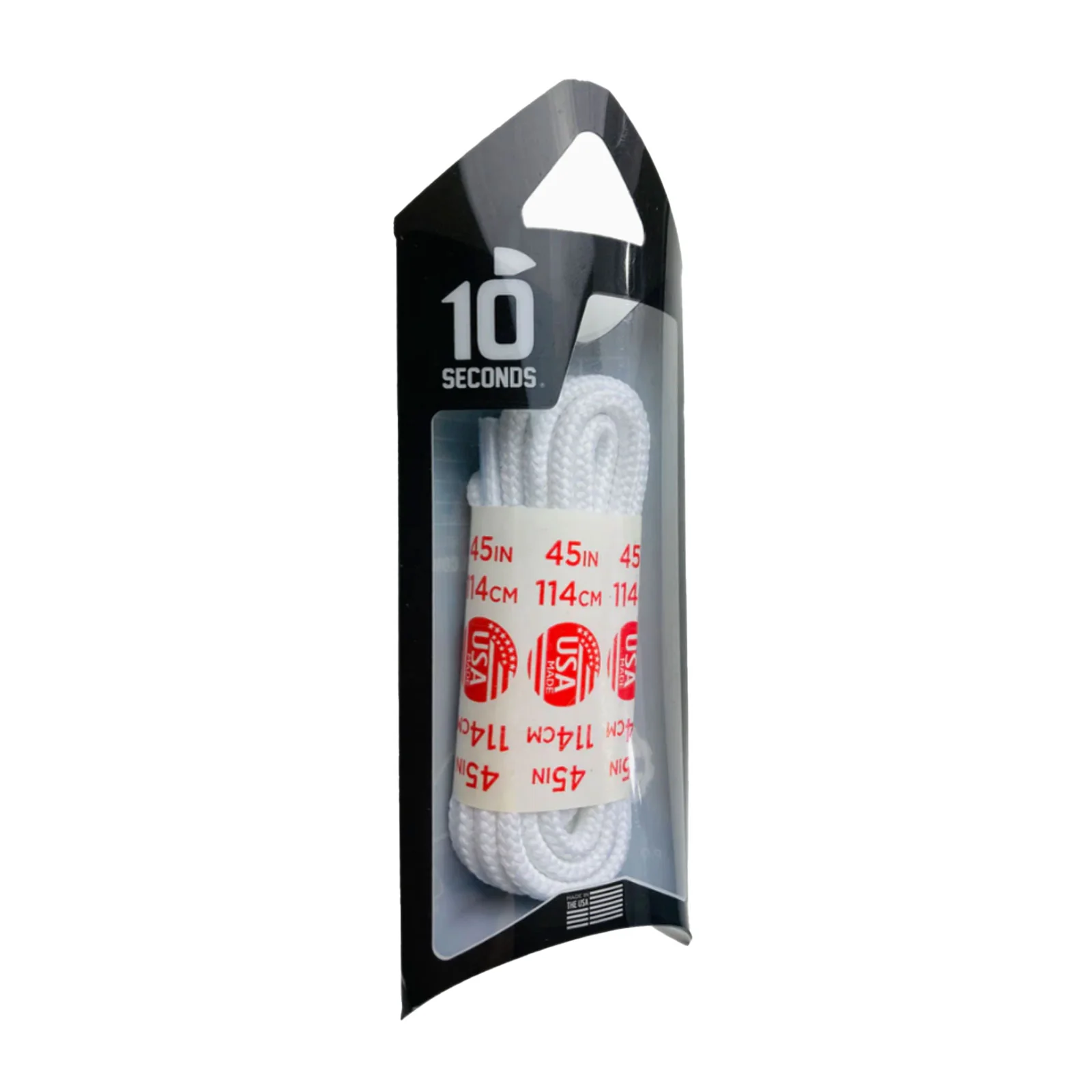 10 Seconds Athletic Round Shoelace - White - Image 2