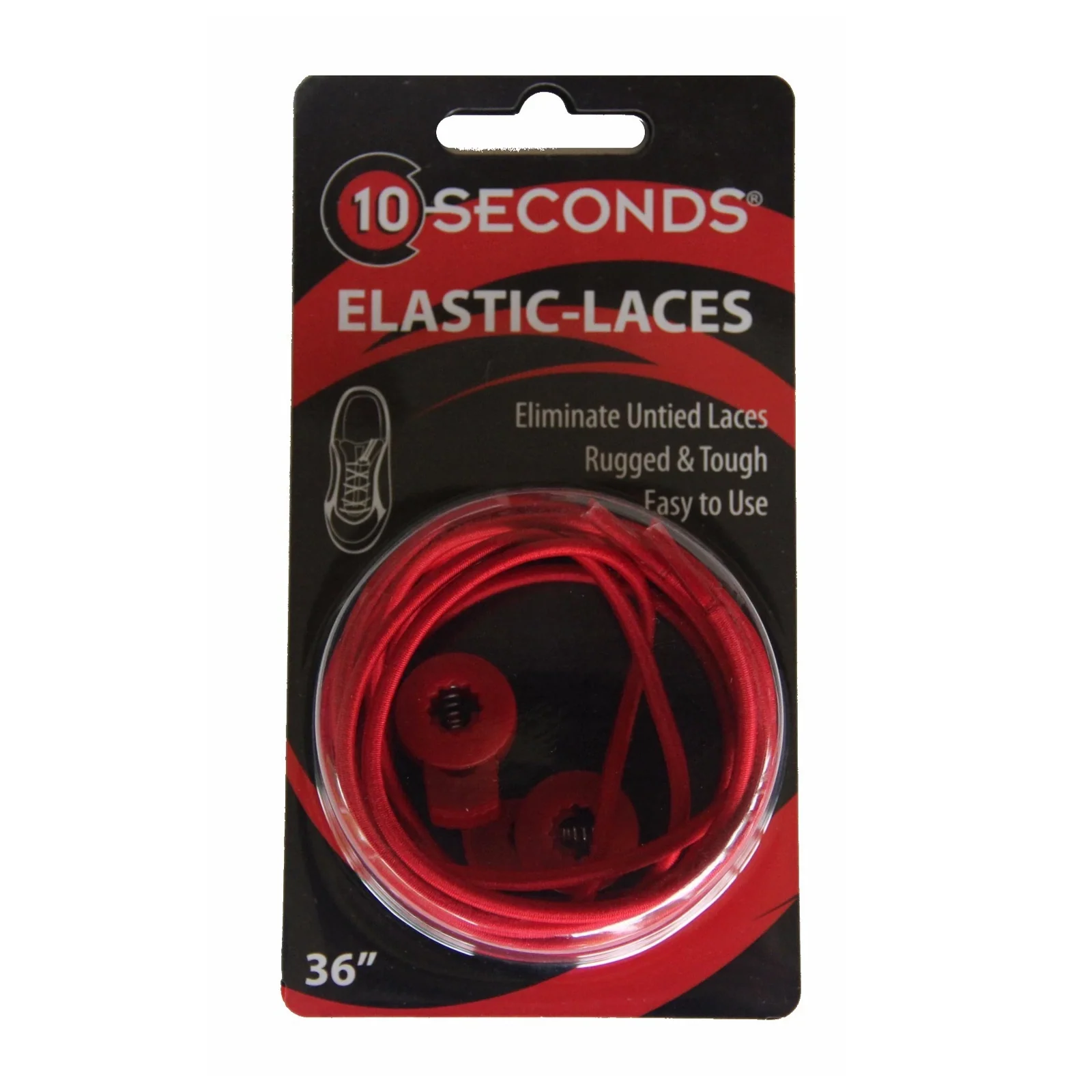 10 Seconds Elastic Shoelace - Red - Image 2