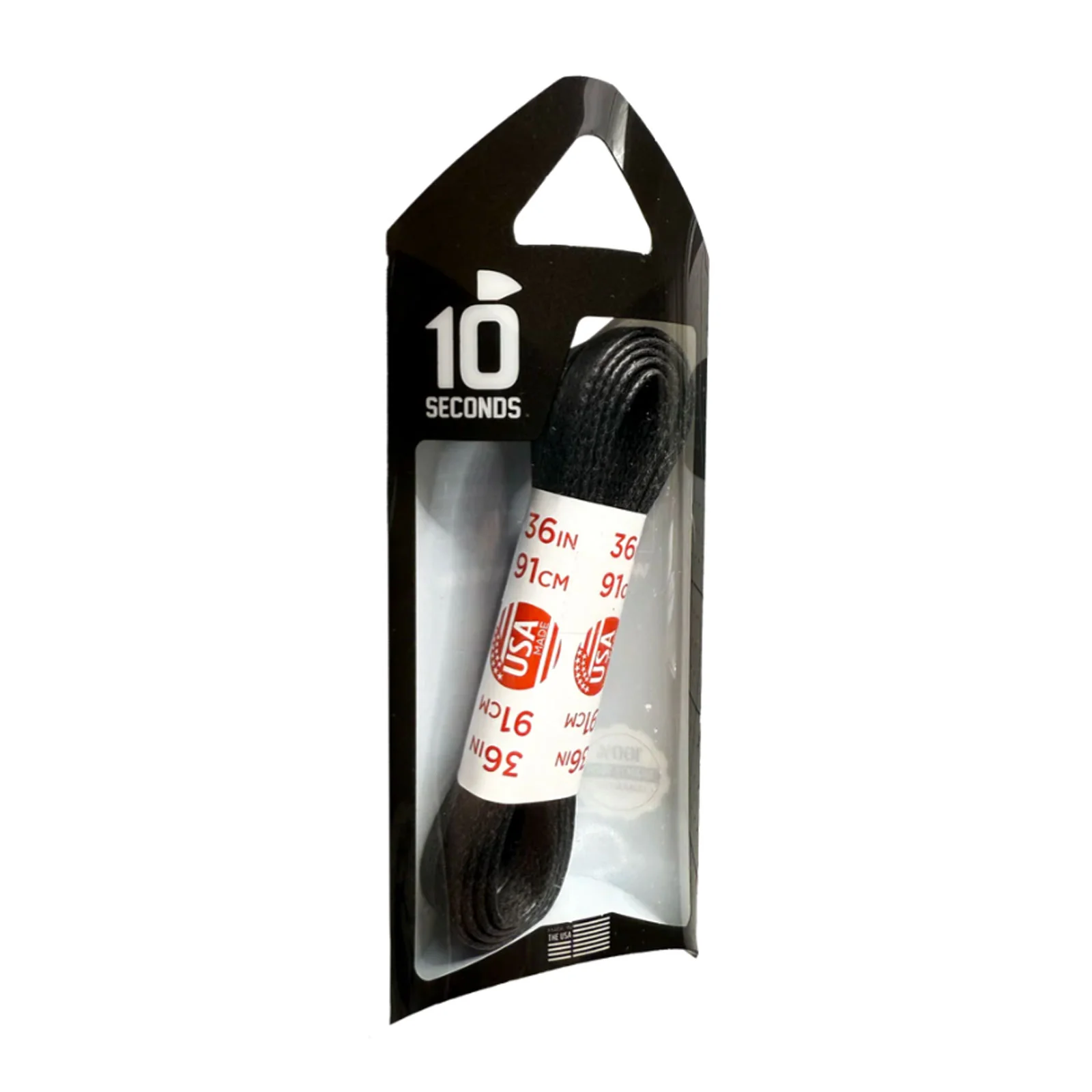 10 Seconds Flat Glazed Casual Shoelace - Black - Image 2