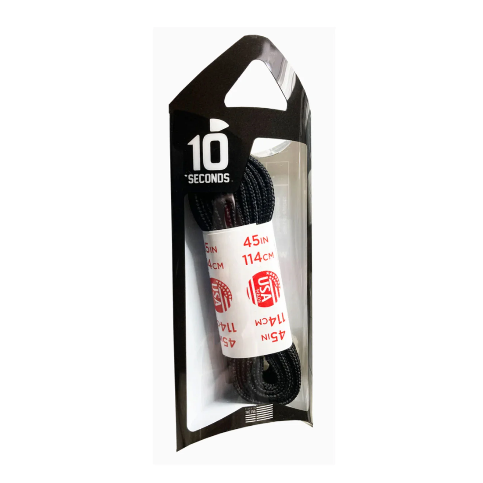 10 Seconds Flat Nylon Shoelace - Black