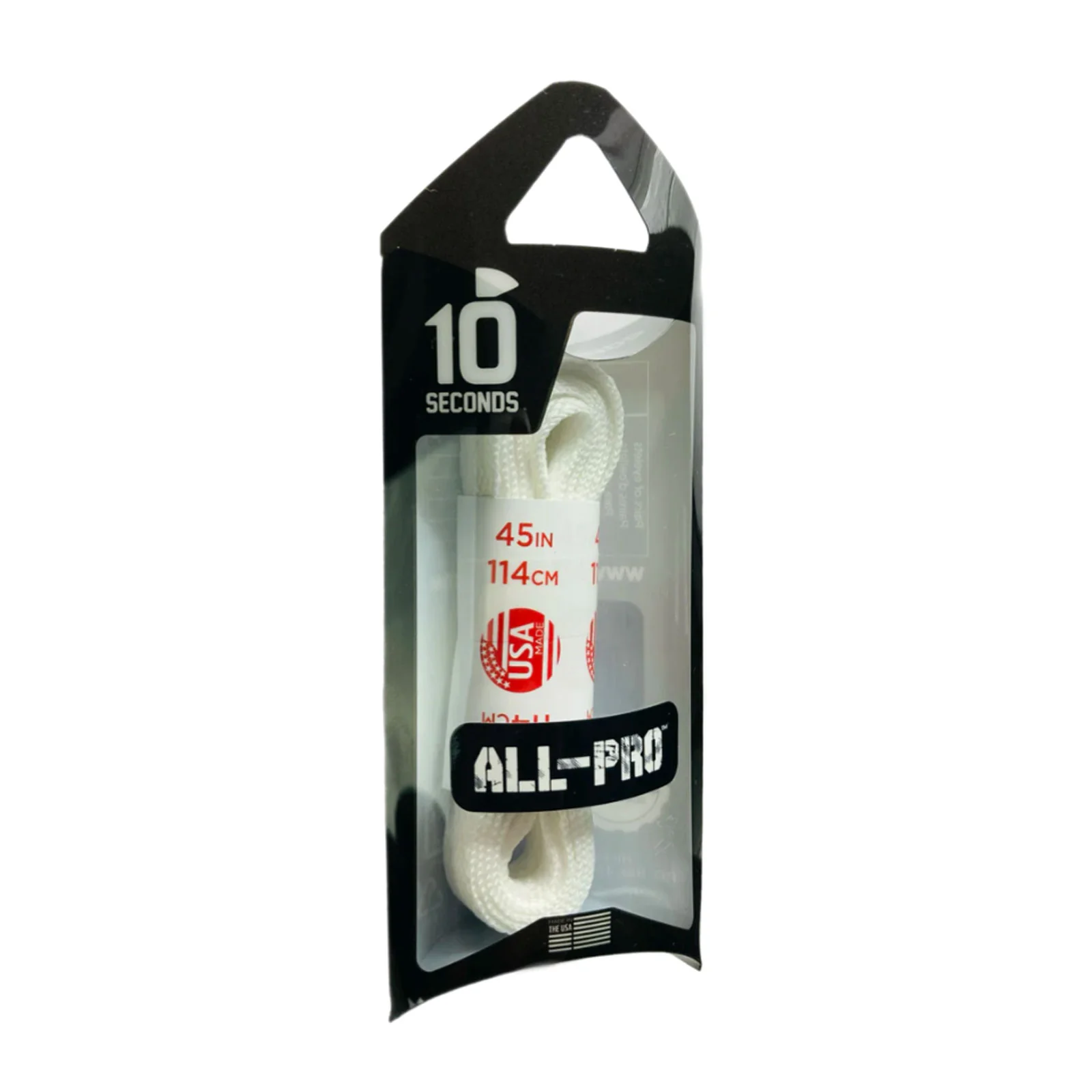 10 Seconds Narrow All-Pro Elite Shoelace - White - Image 2