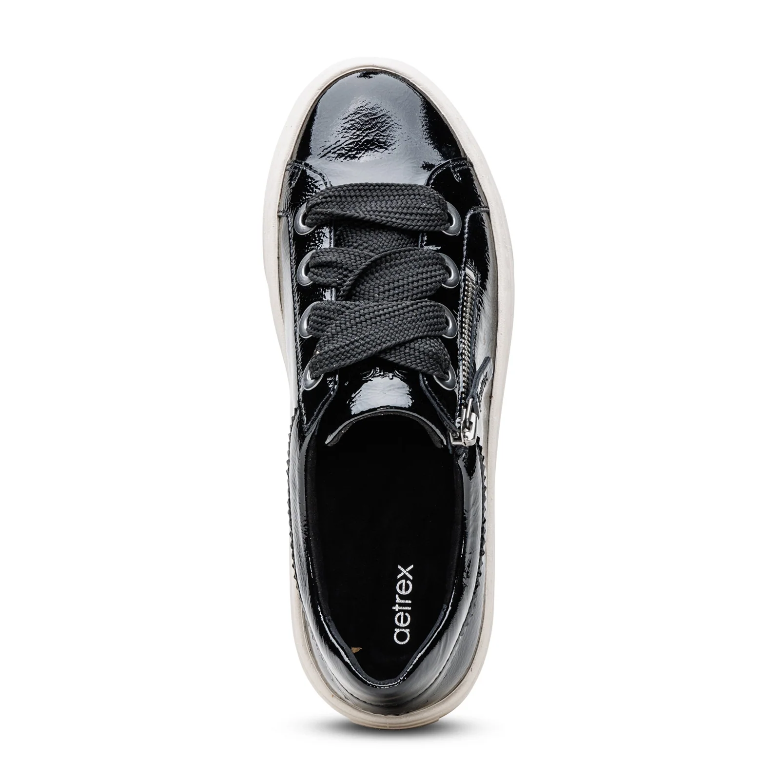 Aetrex Aubrey Sneaker (Women) - Black Patent - Image 5