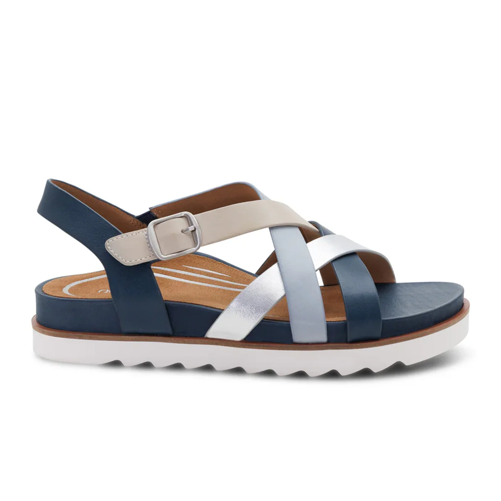 Aetrex Carmen Backstrap Sandal (Women) - Navy Multi