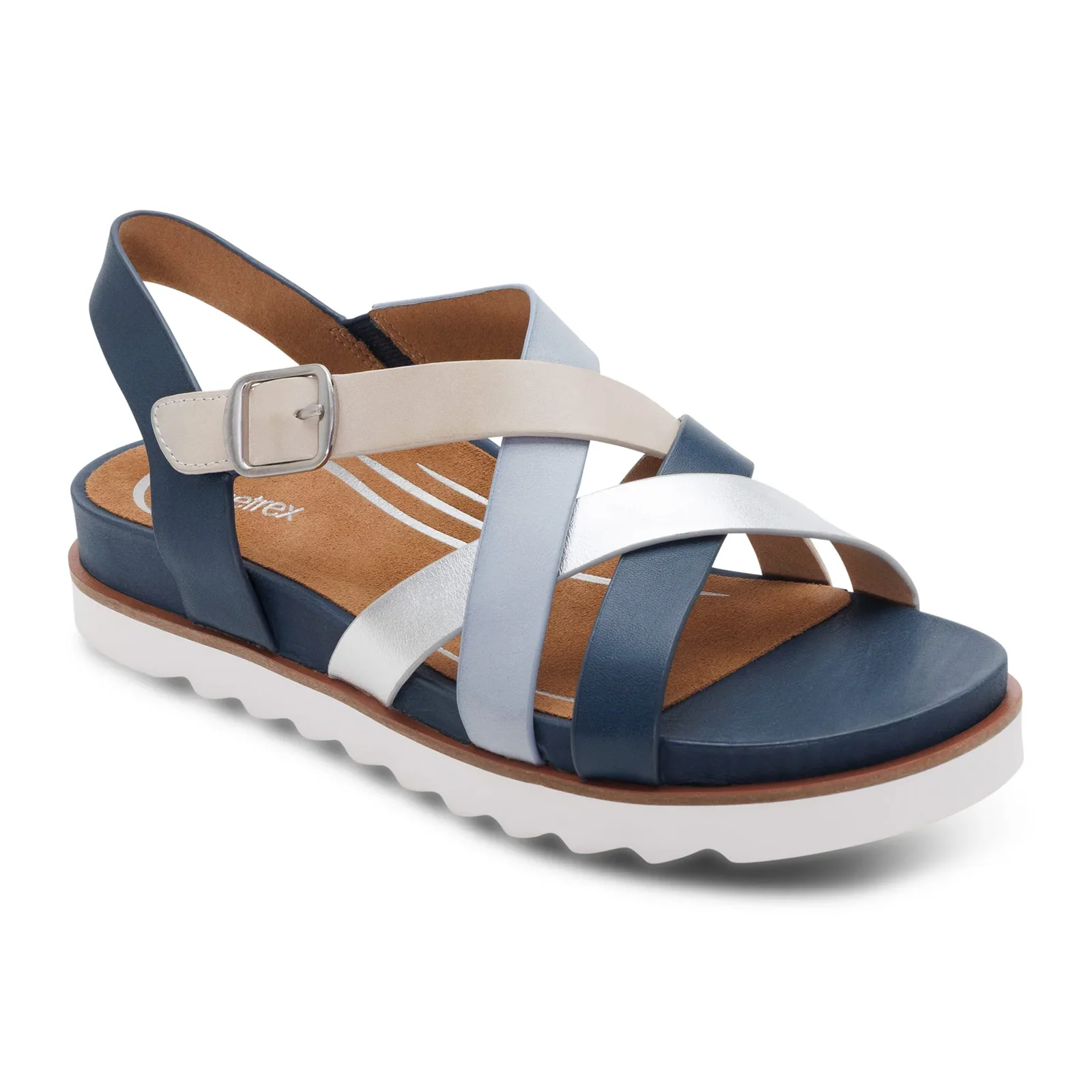 Aetrex Carmen Backstrap Sandal (Women) - Navy Multi - Image 3