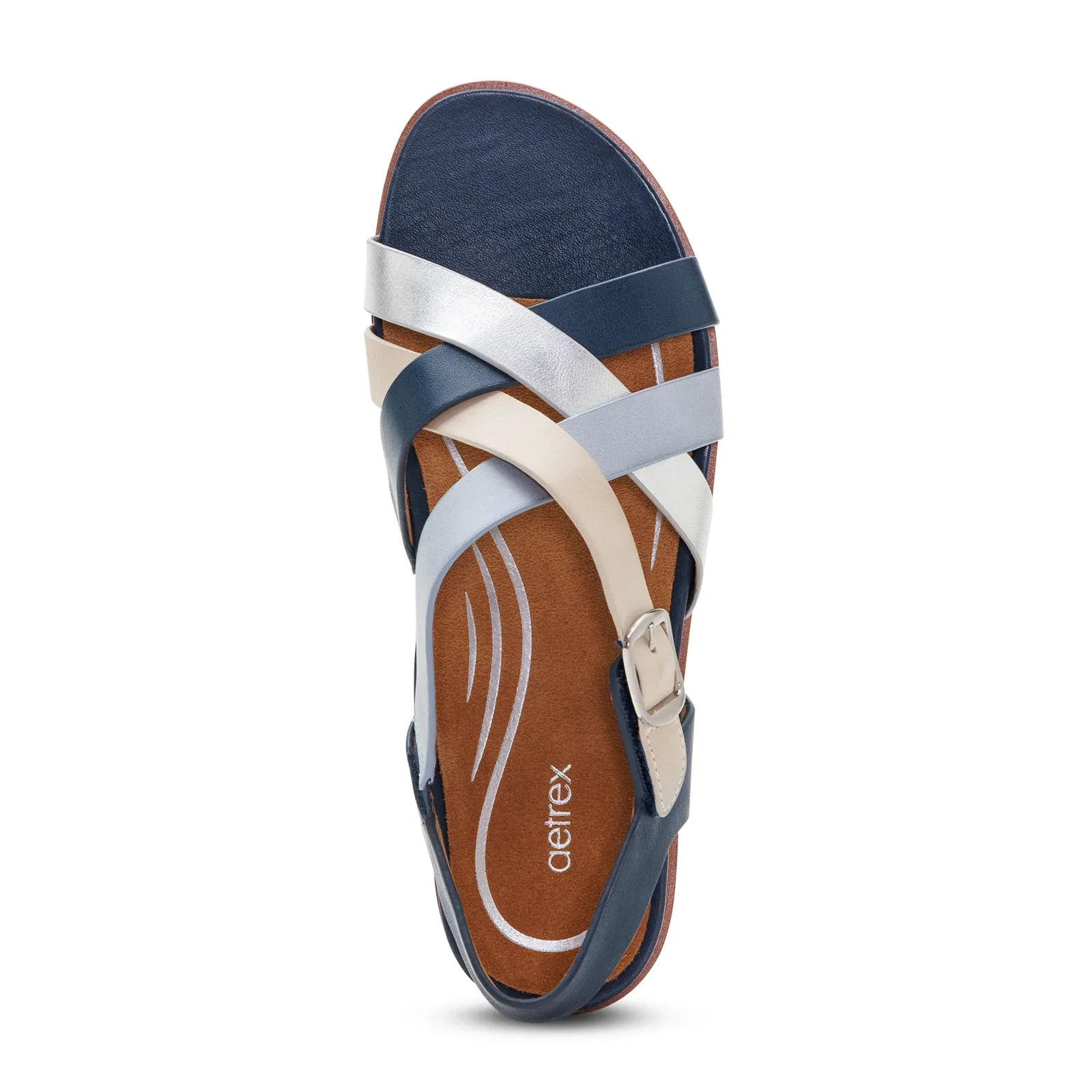 Aetrex Carmen Backstrap Sandal (Women) - Navy Multi - Image 5