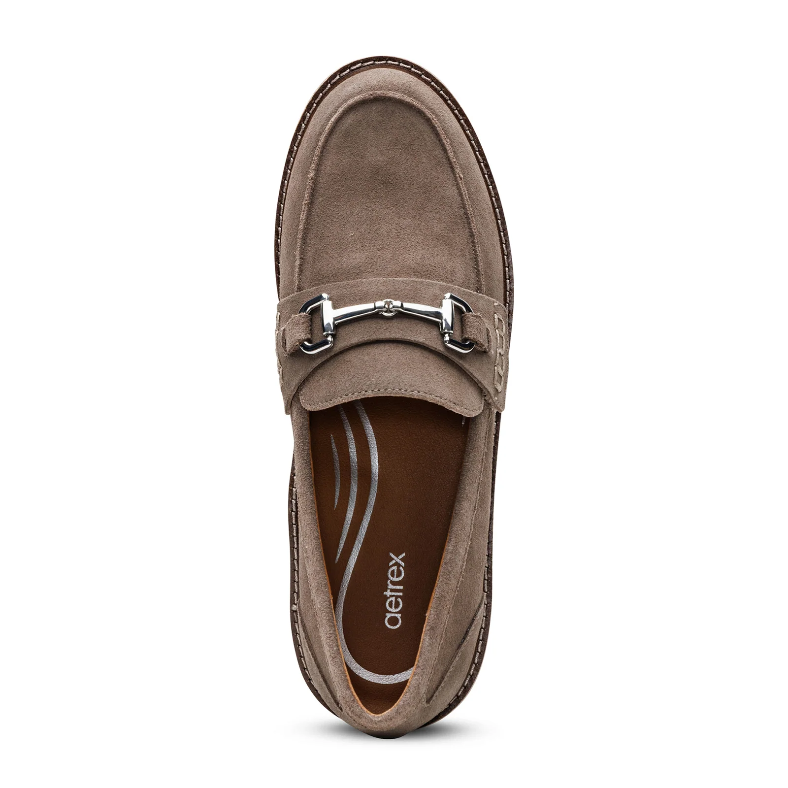 Aetrex Colette Loafer (Women) - Taupe Suede - Image 4