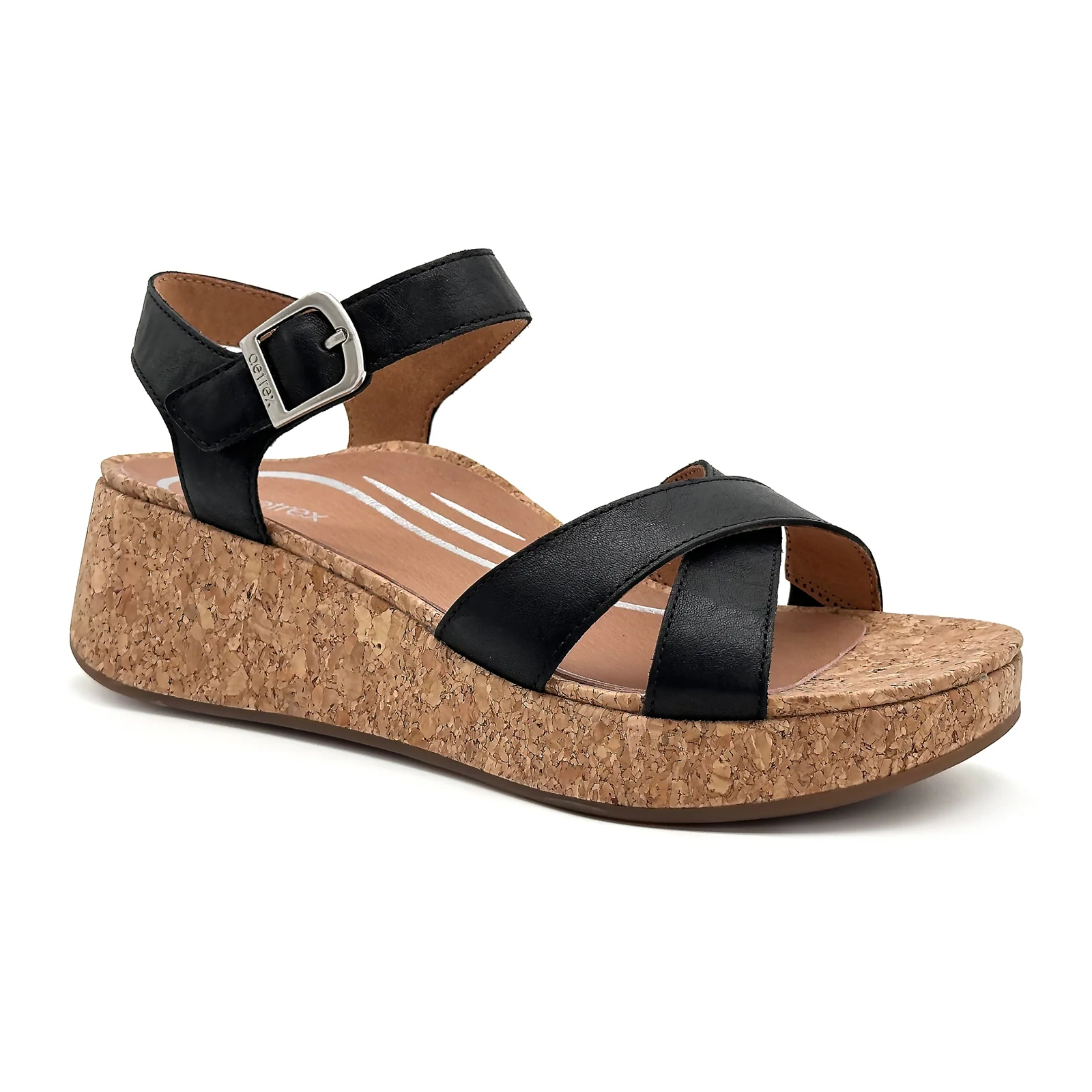 Aetrex Flora Wedge Sandal (Women) - Black - Image 3