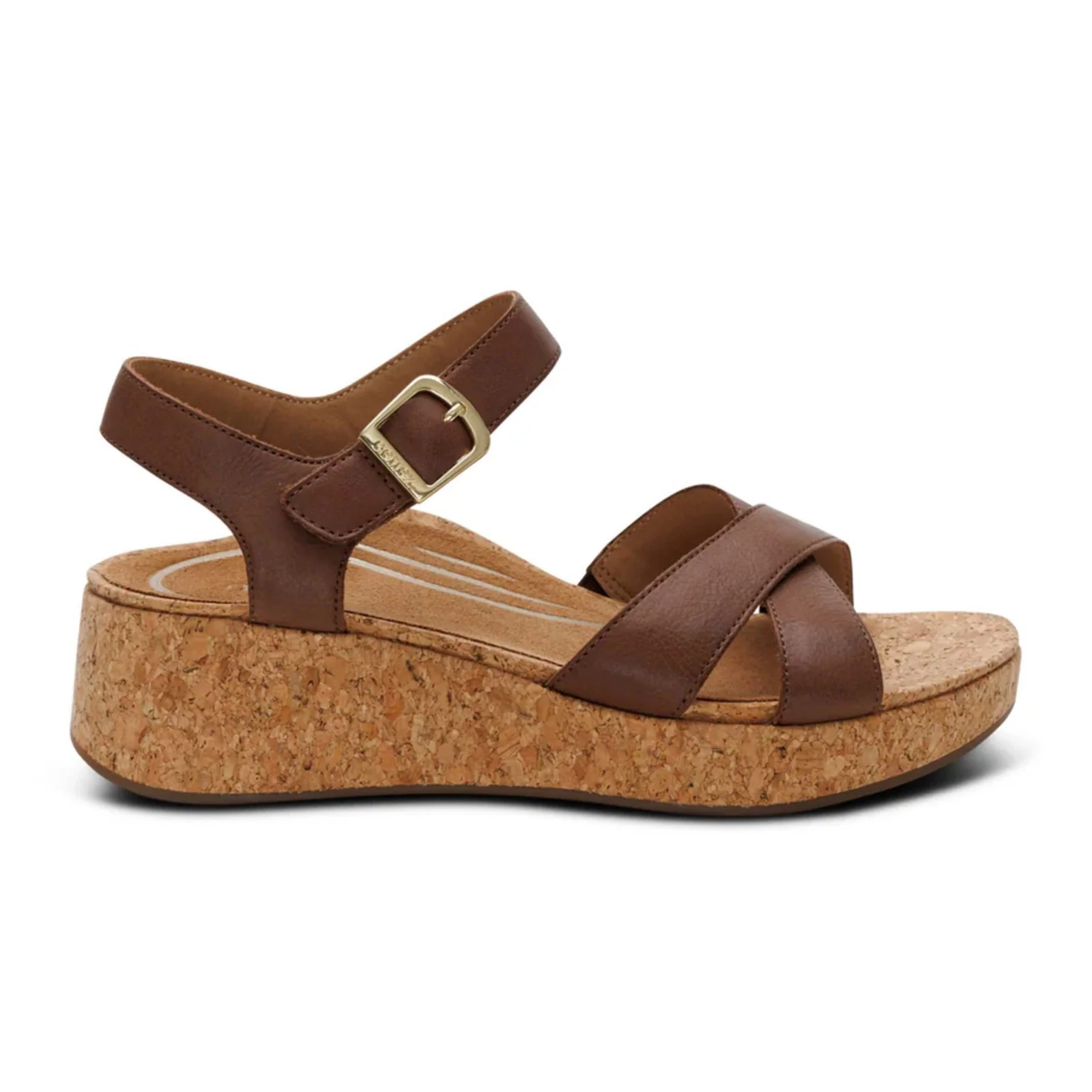 Aetrex Flora Wedge Sandal (Women) - Brown