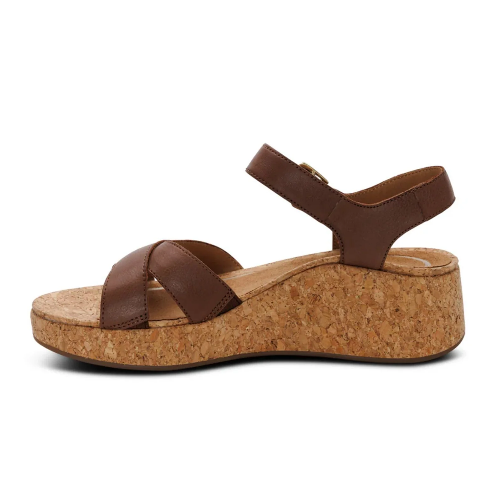 Aetrex Flora Wedge Sandal (Women) - Brown - Image 2
