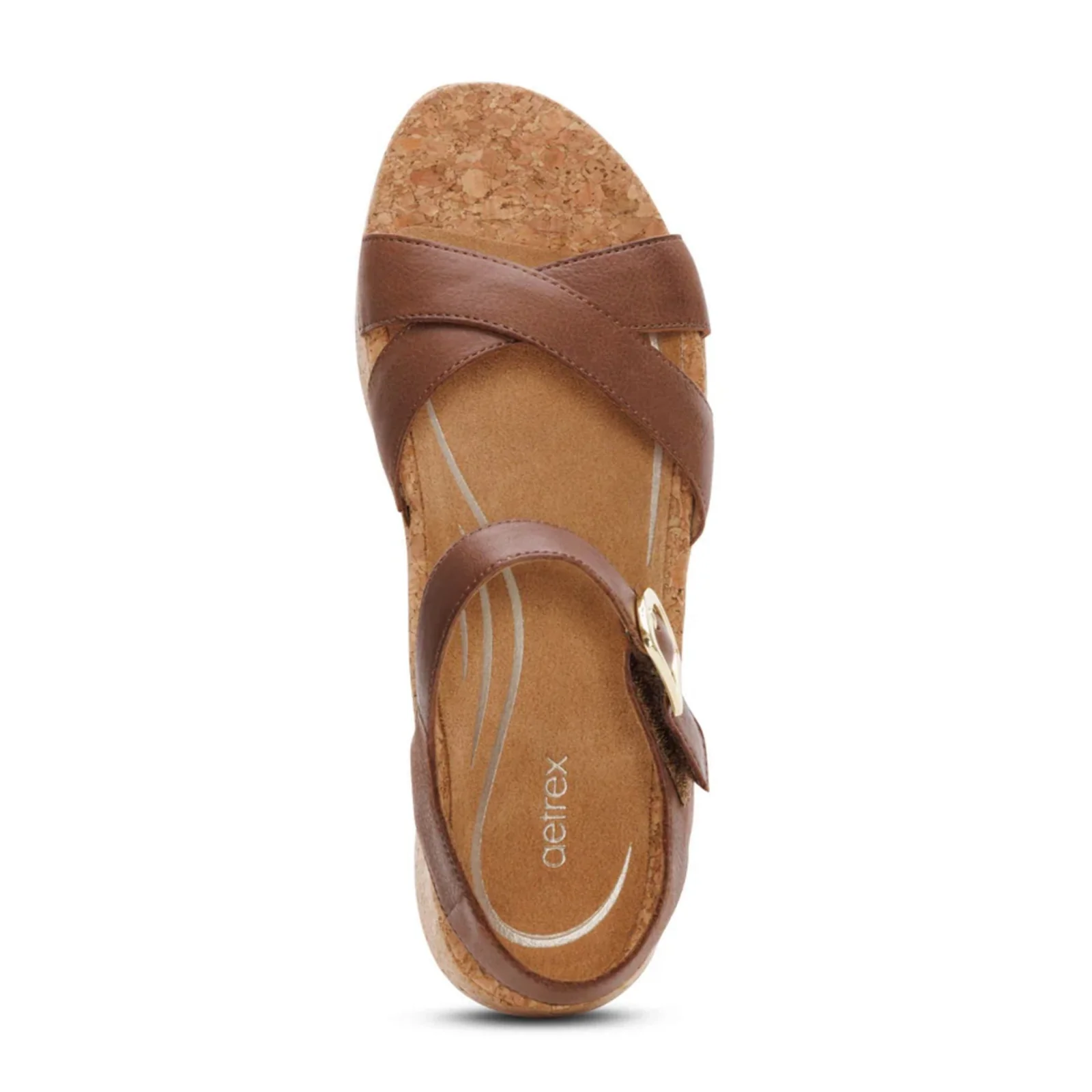 Aetrex Flora Wedge Sandal (Women) - Brown - Image 5