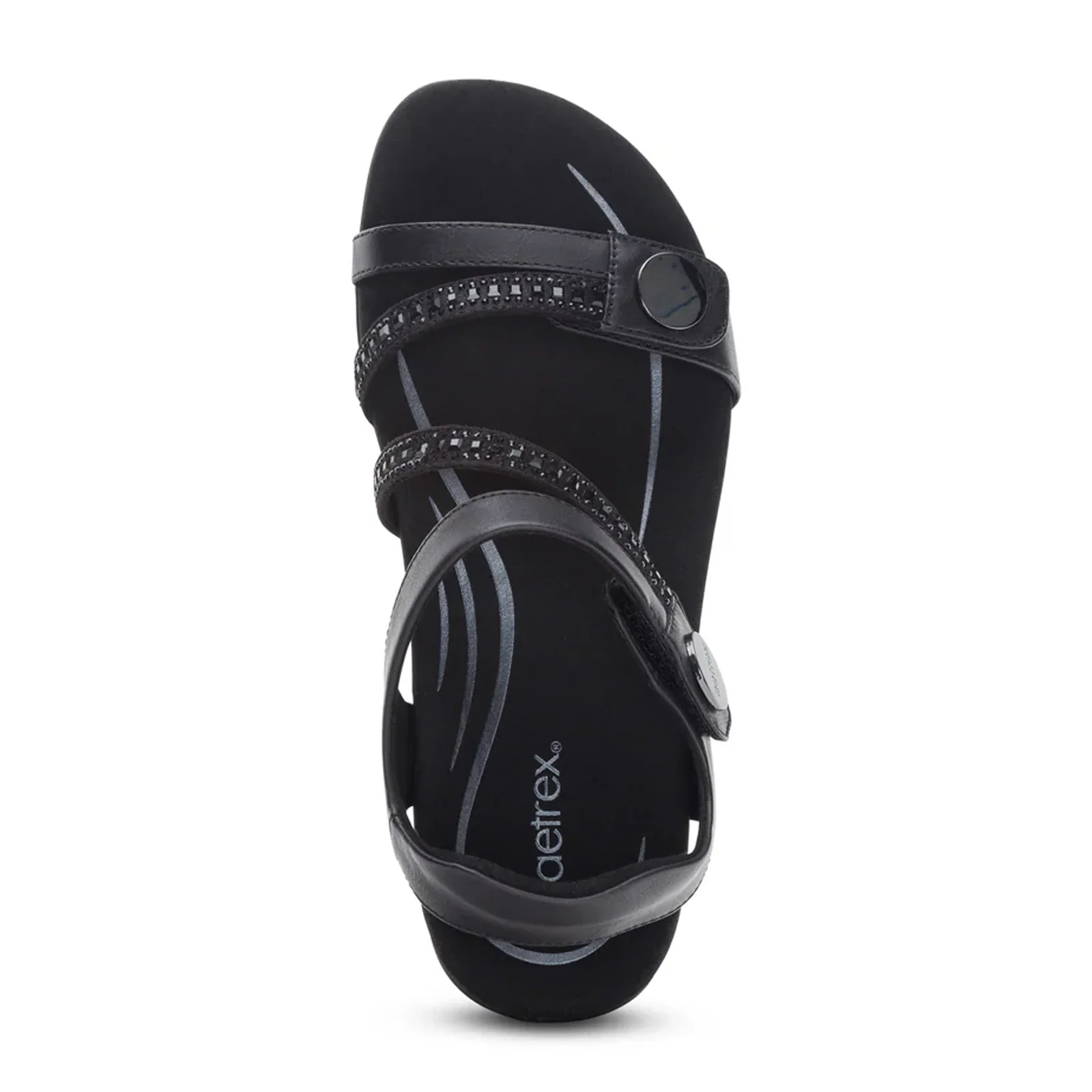 Aetrex Jess Backstrap Sandal (Women) - Black Sparkle - Image 5