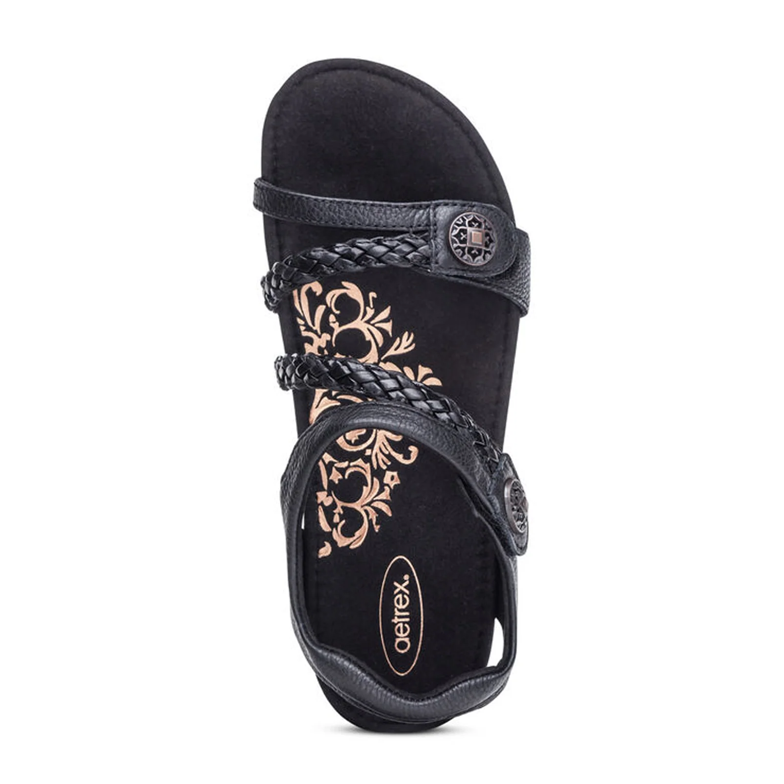 Aetrex Jillian Braided Backstrap Sandal (Women) - Black - Image 5