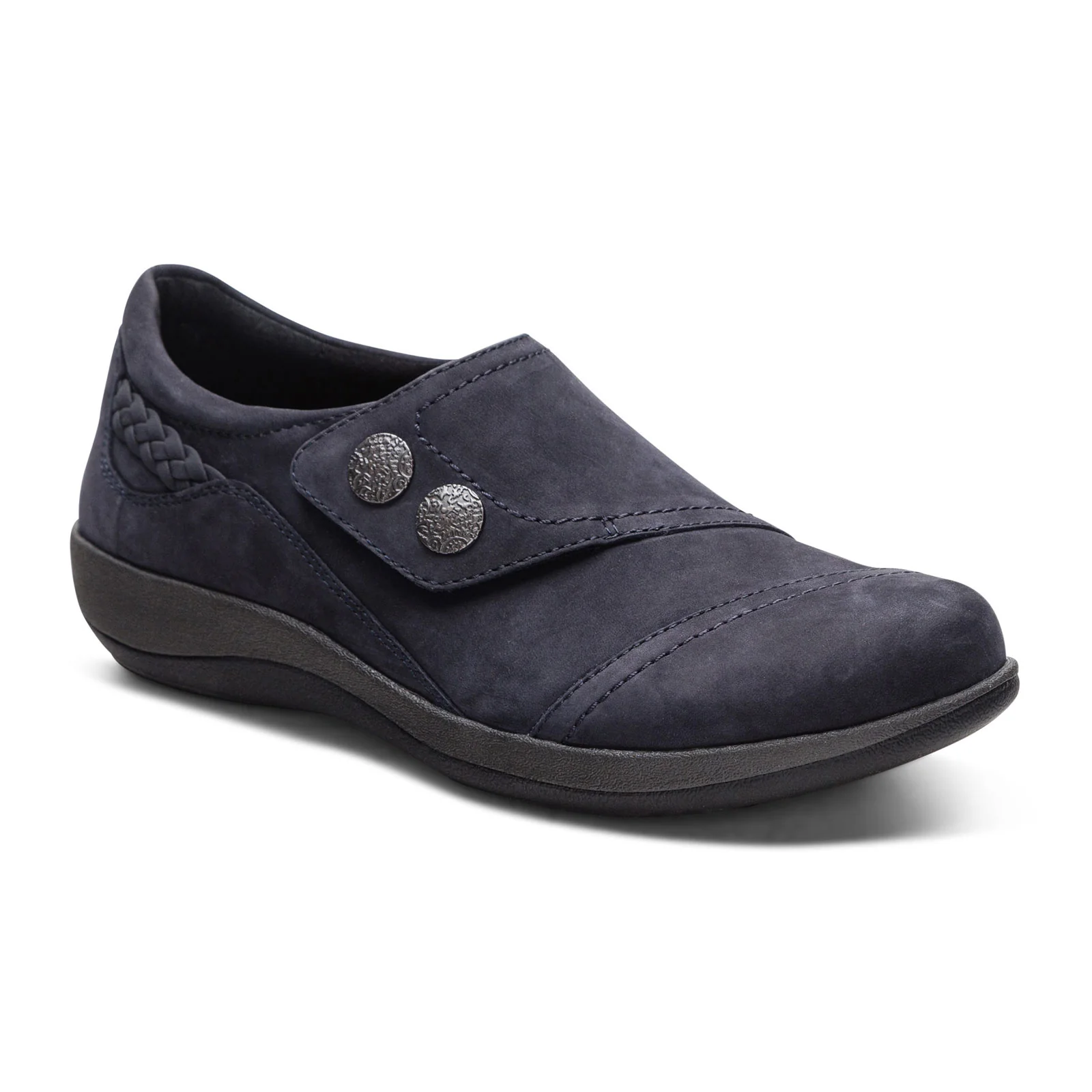 Aetrex Karina Slip On (Women) - Navy Leather - Image 3