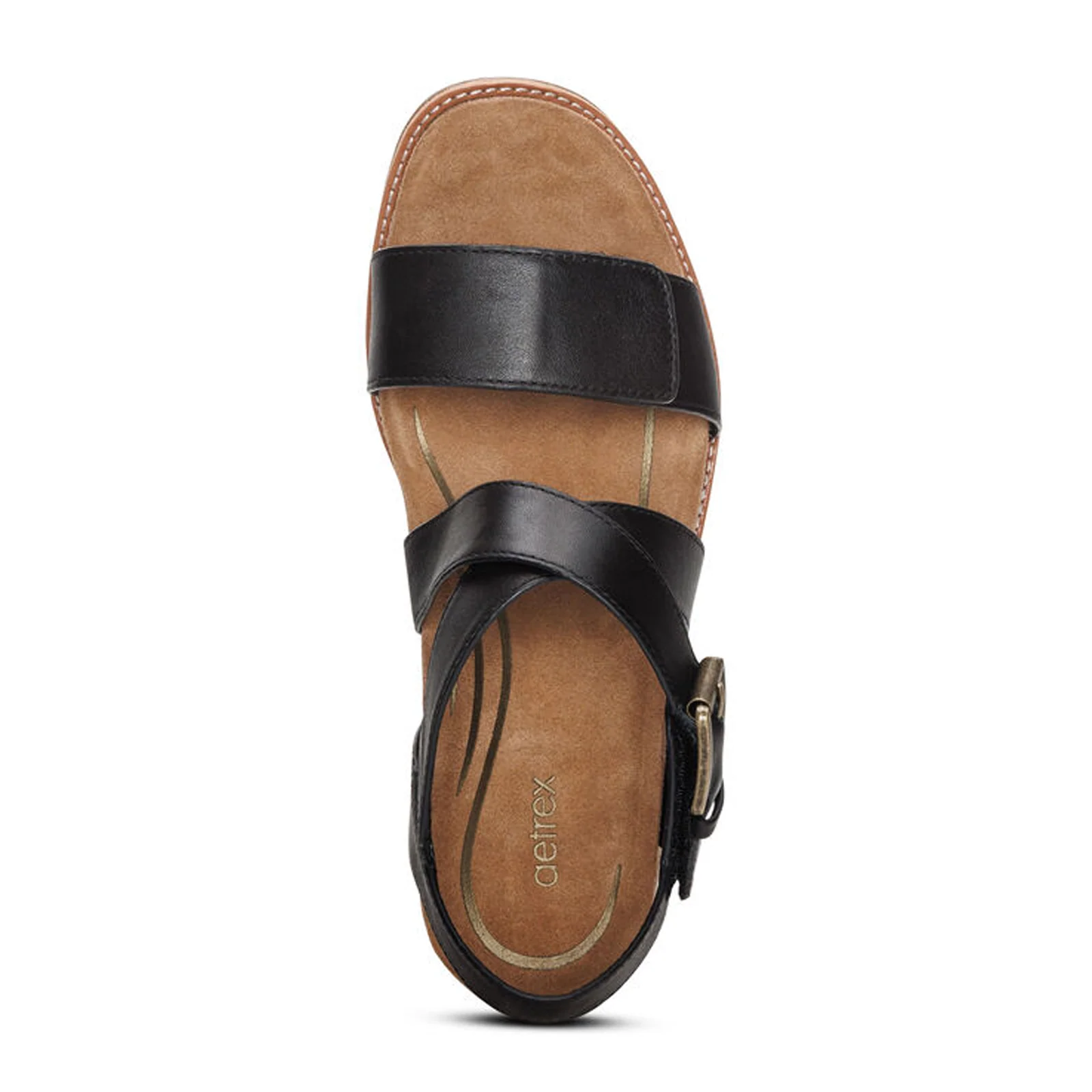 Aetrex Kristin Heeled Sandal (Women) - Black Leather - Image 5