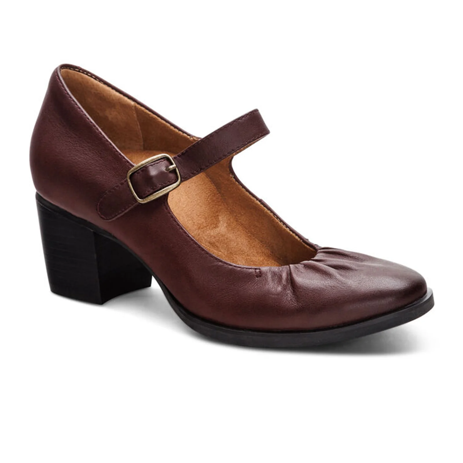 Aetrex Sara Heeled Mary Jane (Women) - Burgundy - Image 3