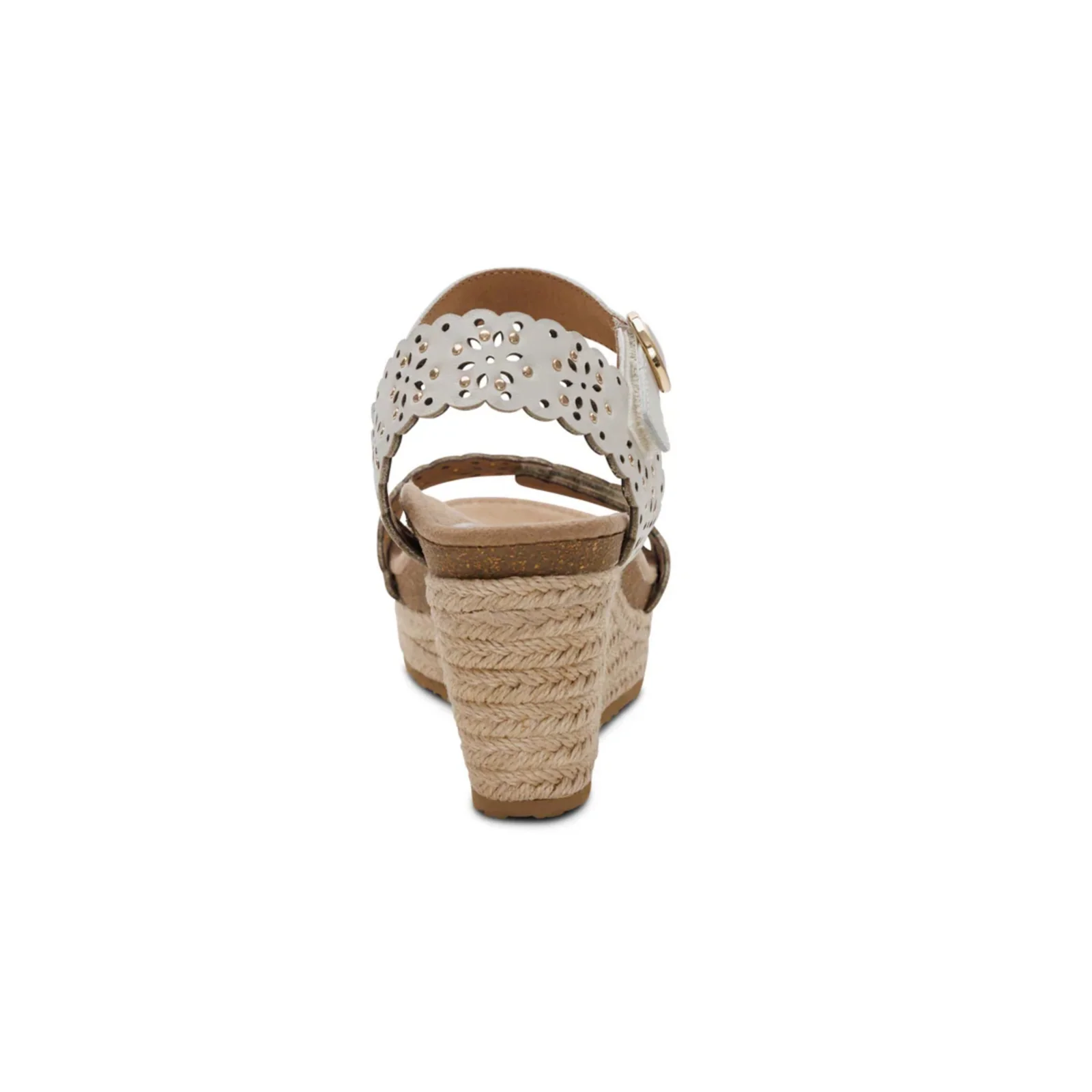 Aetrex Sydney Wedge Sandal (Women) - White Cutout - Image 4
