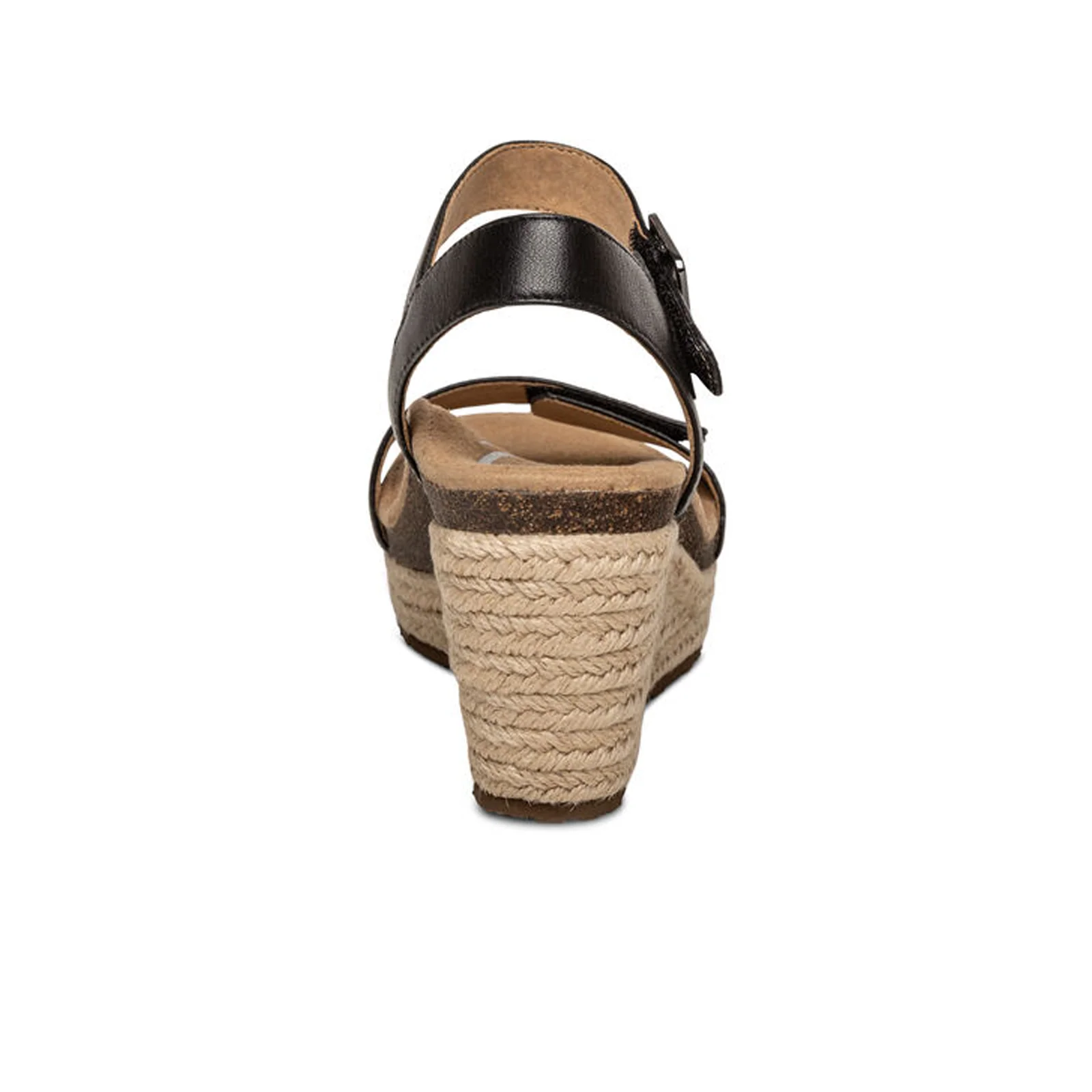 Aetrex Sydney Wedge Sandal (Women) - Black Leather - Image 4
