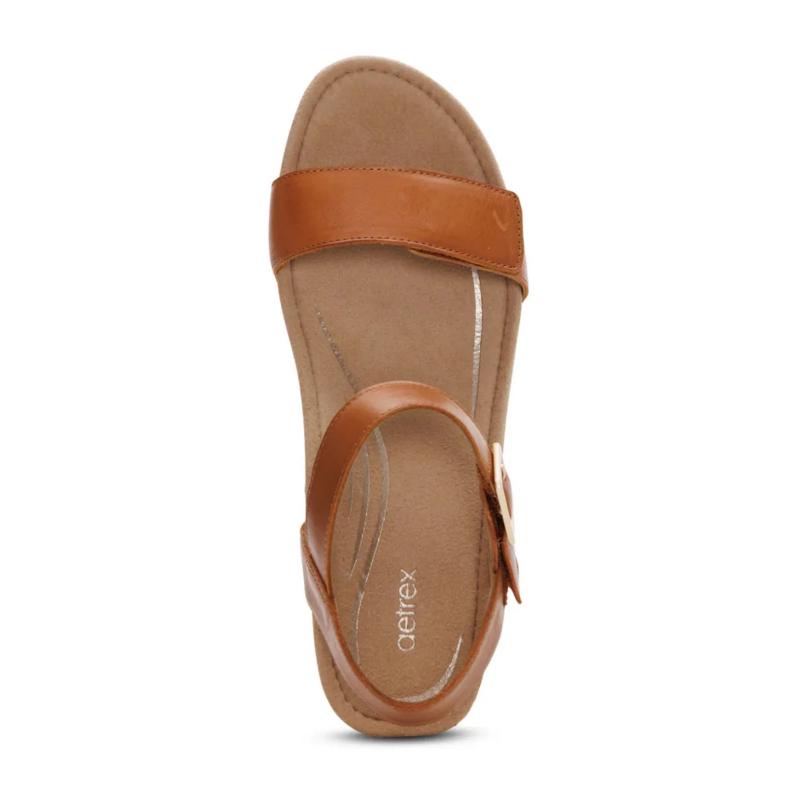 Aetrex Sydney Wedge Sandal (Women) - Cognac - Image 4
