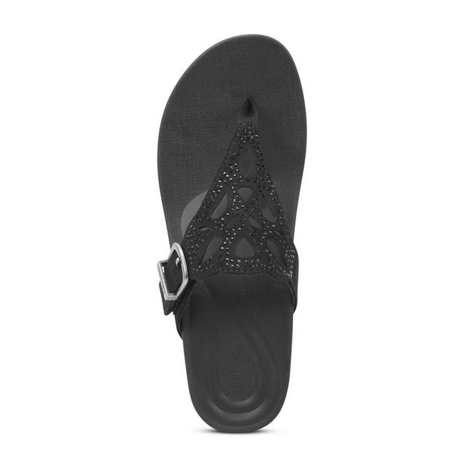 Aetrex Tasha Wedge Sandal (Women) - Black - Image 4