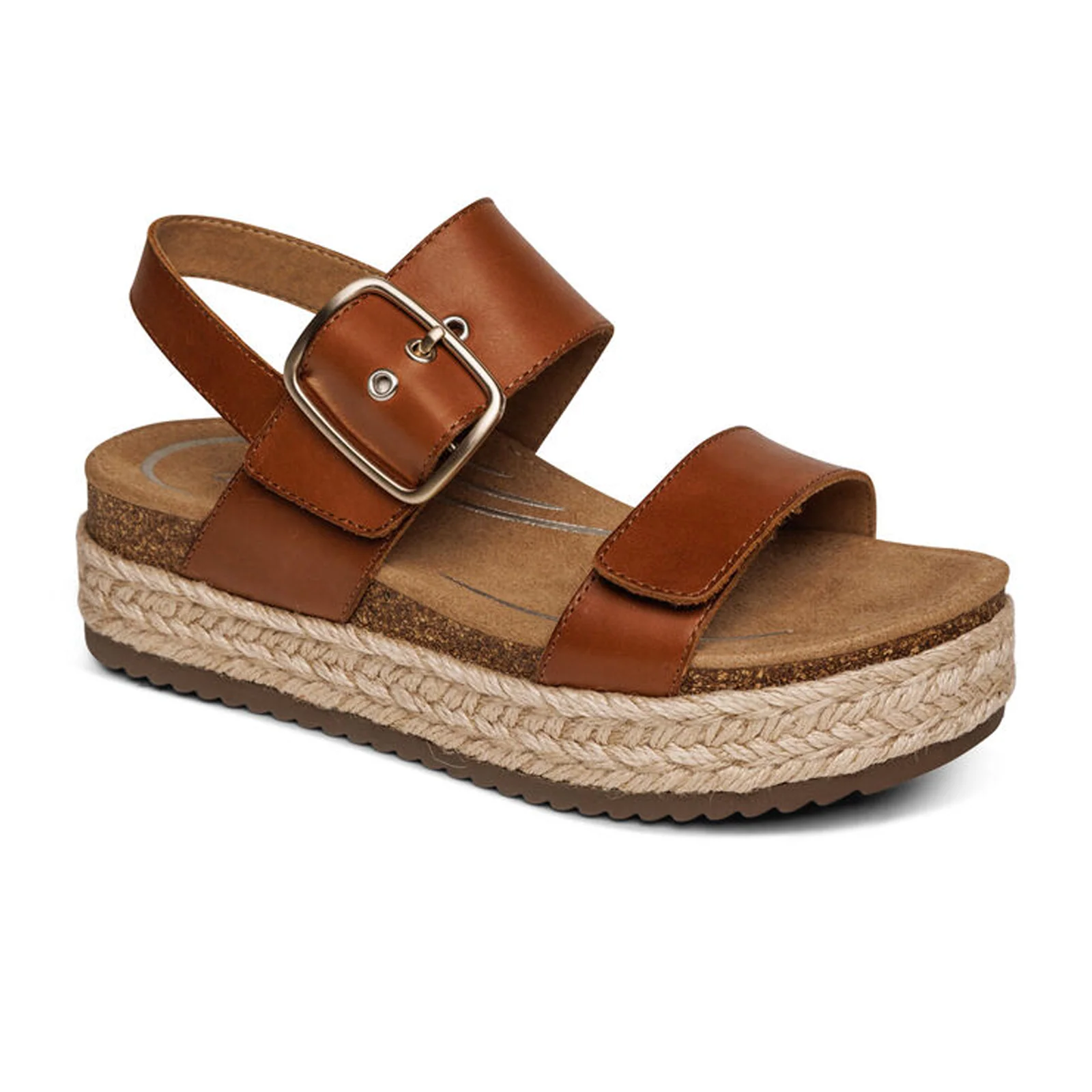 Aetrex Vania Platform Sandal (Women) - Cognac - Image 3