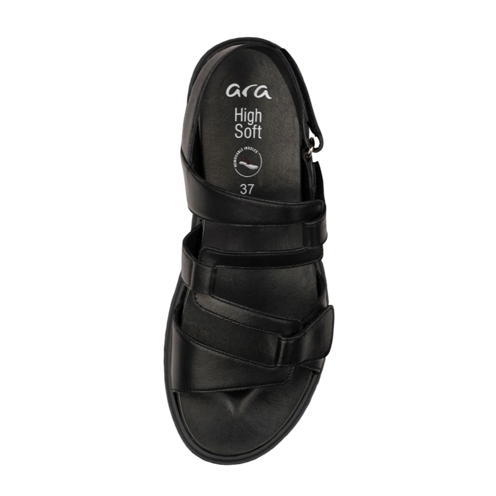 Ara Bayview Wedge Sandal (Women) - Black Nappa Leather - Image 6