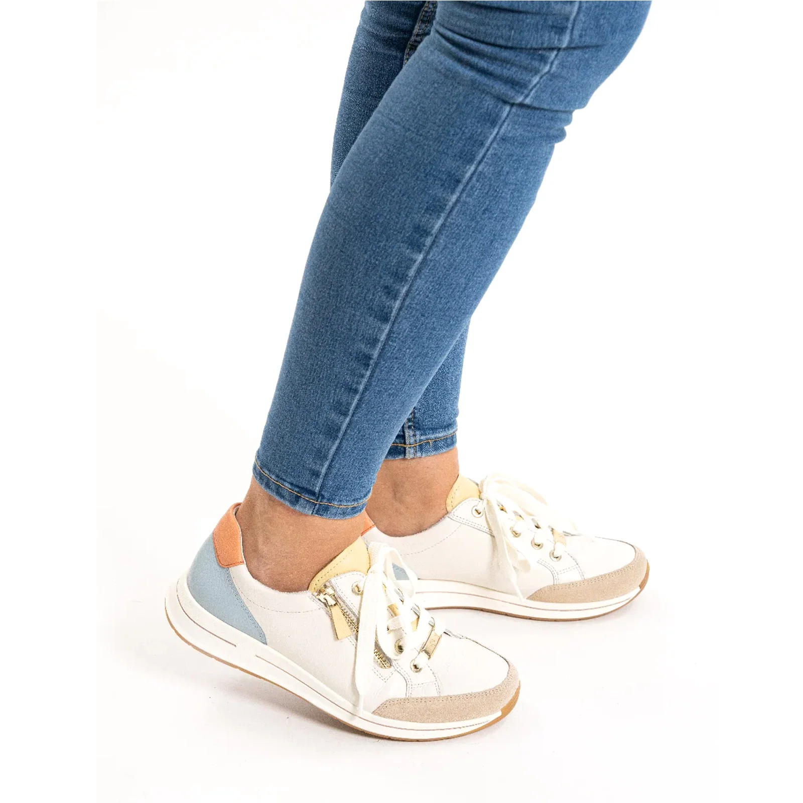 Ara Oleanna Sneaker (Women) - Cream/Vanilla/Aqua/Peach - Image 9