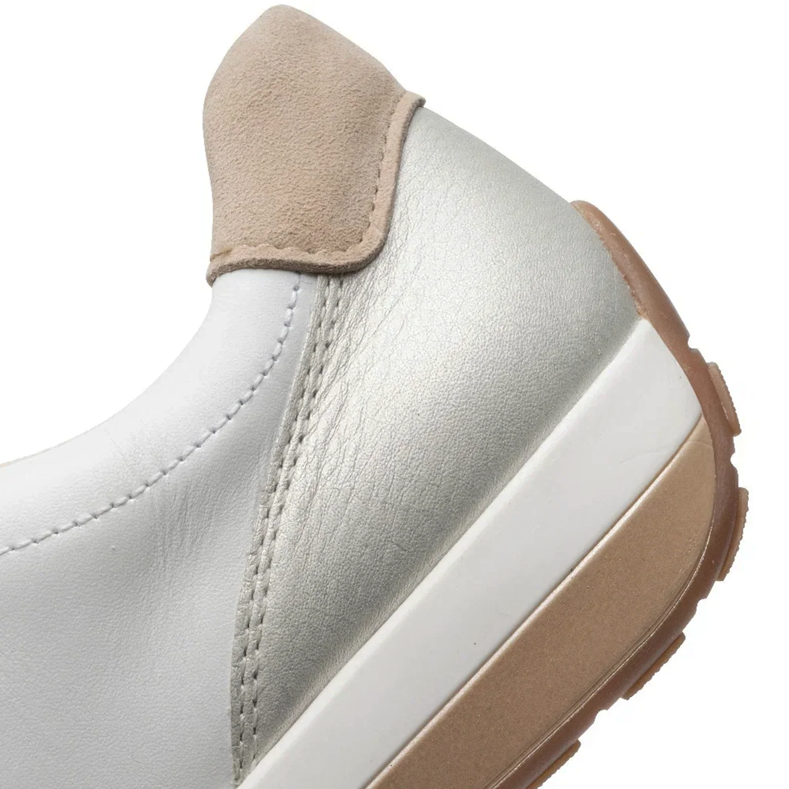Ara Ollie Side Zip Lace Up Sneaker (Women) - White/Silver - Image 7