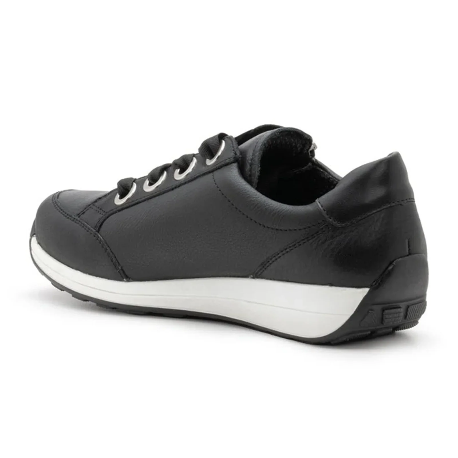 Ara Ollie Side Zip Lace Up Sneaker (Women) - Black Leather - Image 2