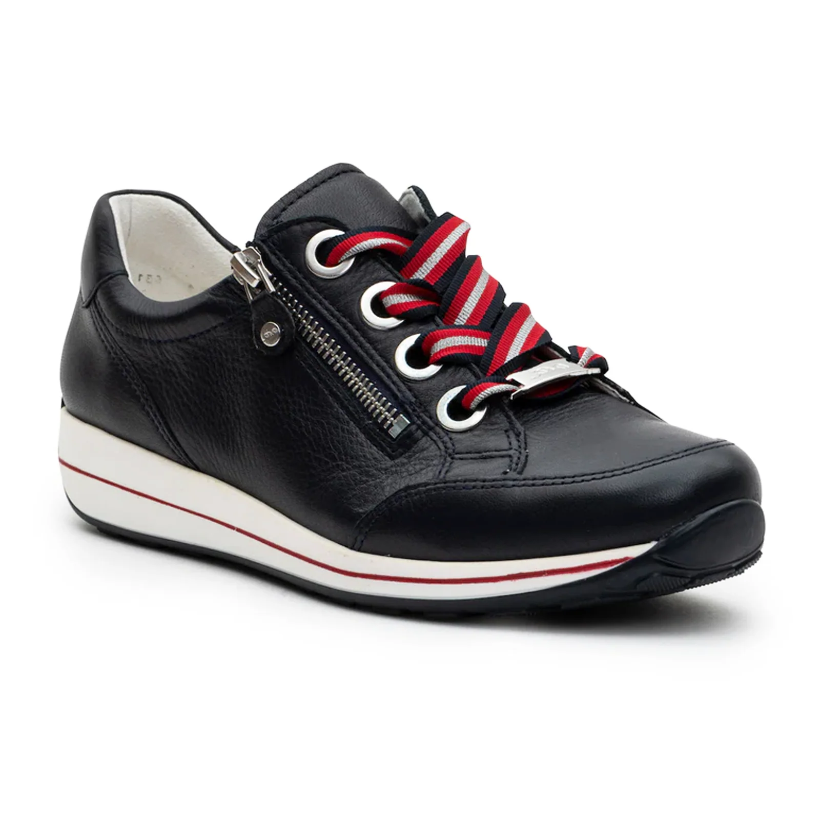 Ara Ollie Side Zip Lace Up Sneaker (Women) - Navy Leather - Image 3