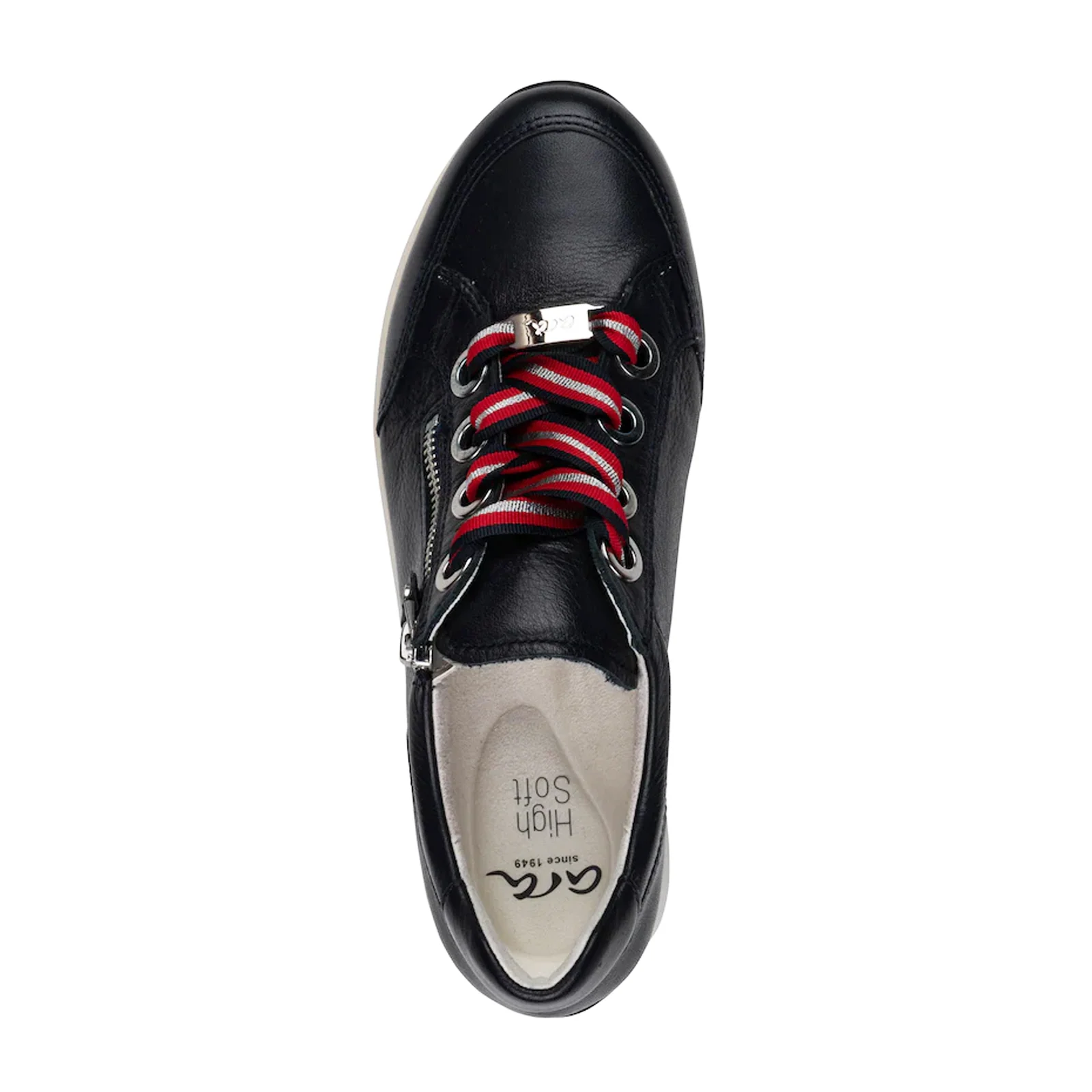 Ara Ollie Side Zip Lace Up Sneaker (Women) - Navy Leather - Image 4