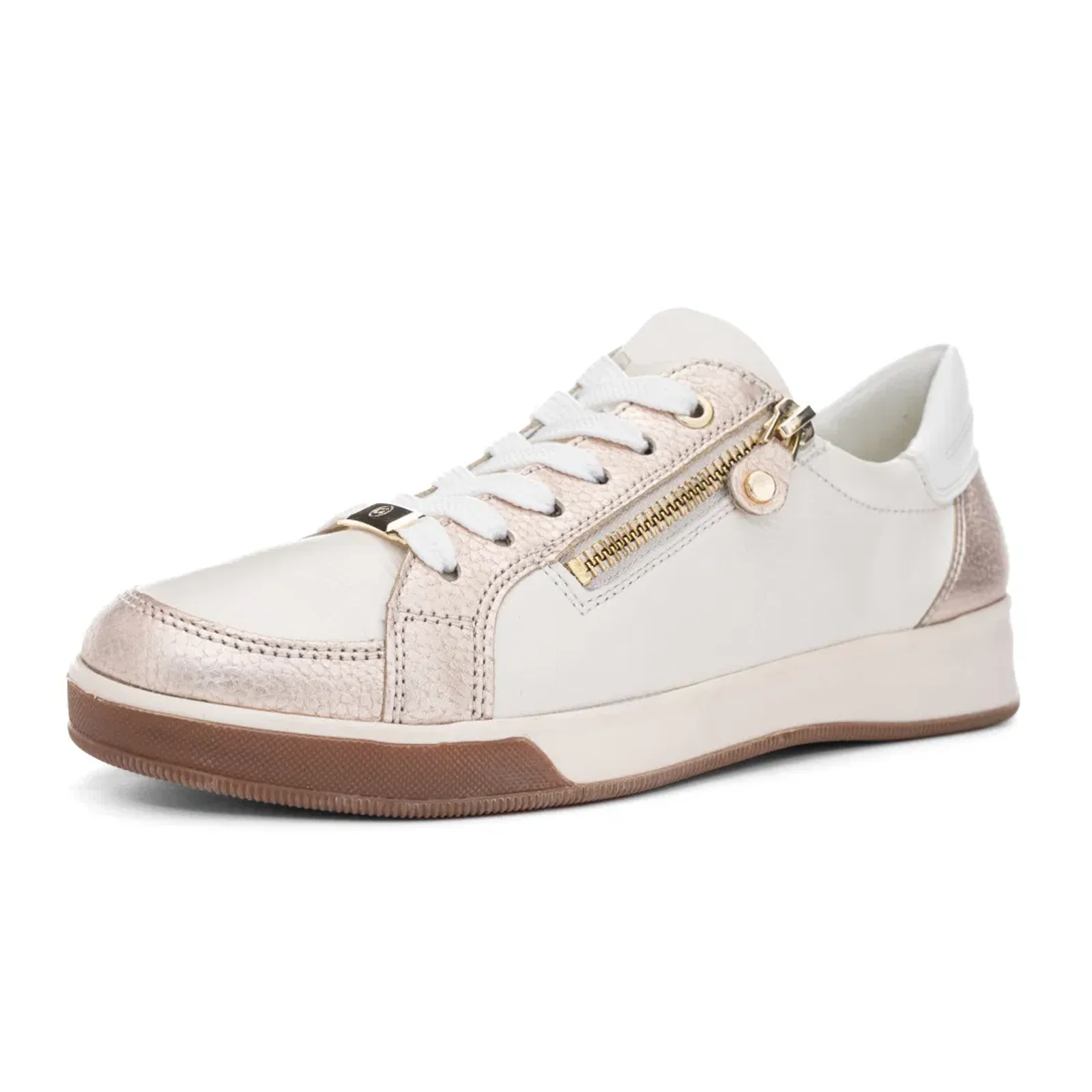 Ara Rei-Low Sneaker (Women) - Cream Calf/Sand Metallic - Image 3