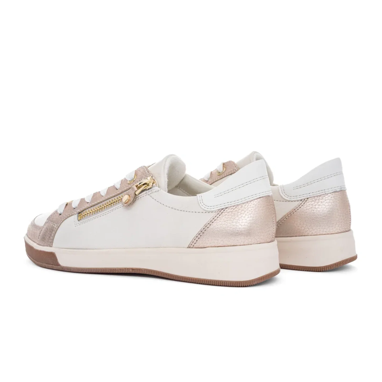 Ara Rei-Low Sneaker (Women) - Cream Calf/Sand Metallic - Image 5