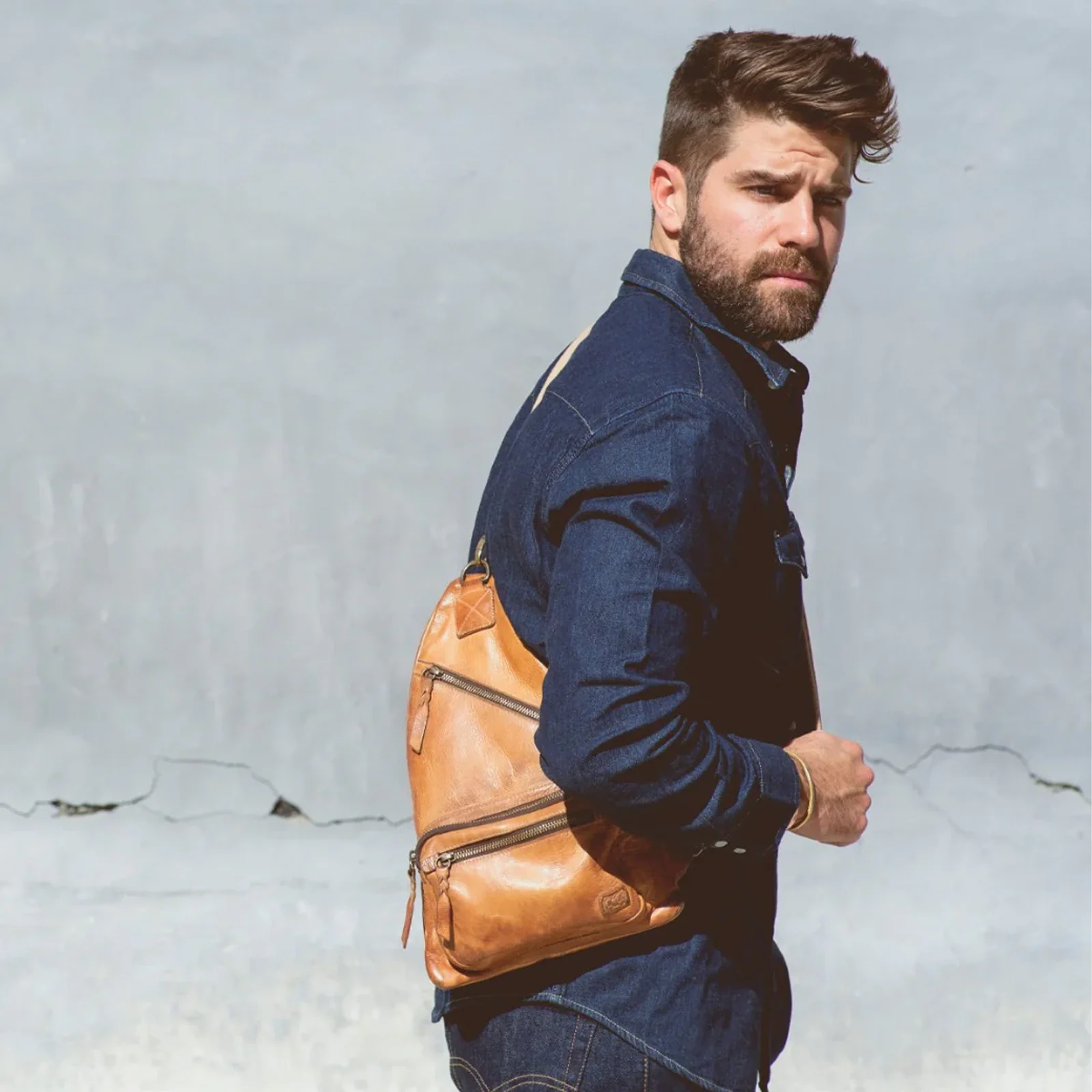 Bed Stu Andie Sling Bag - Tan Rustic - Image 4