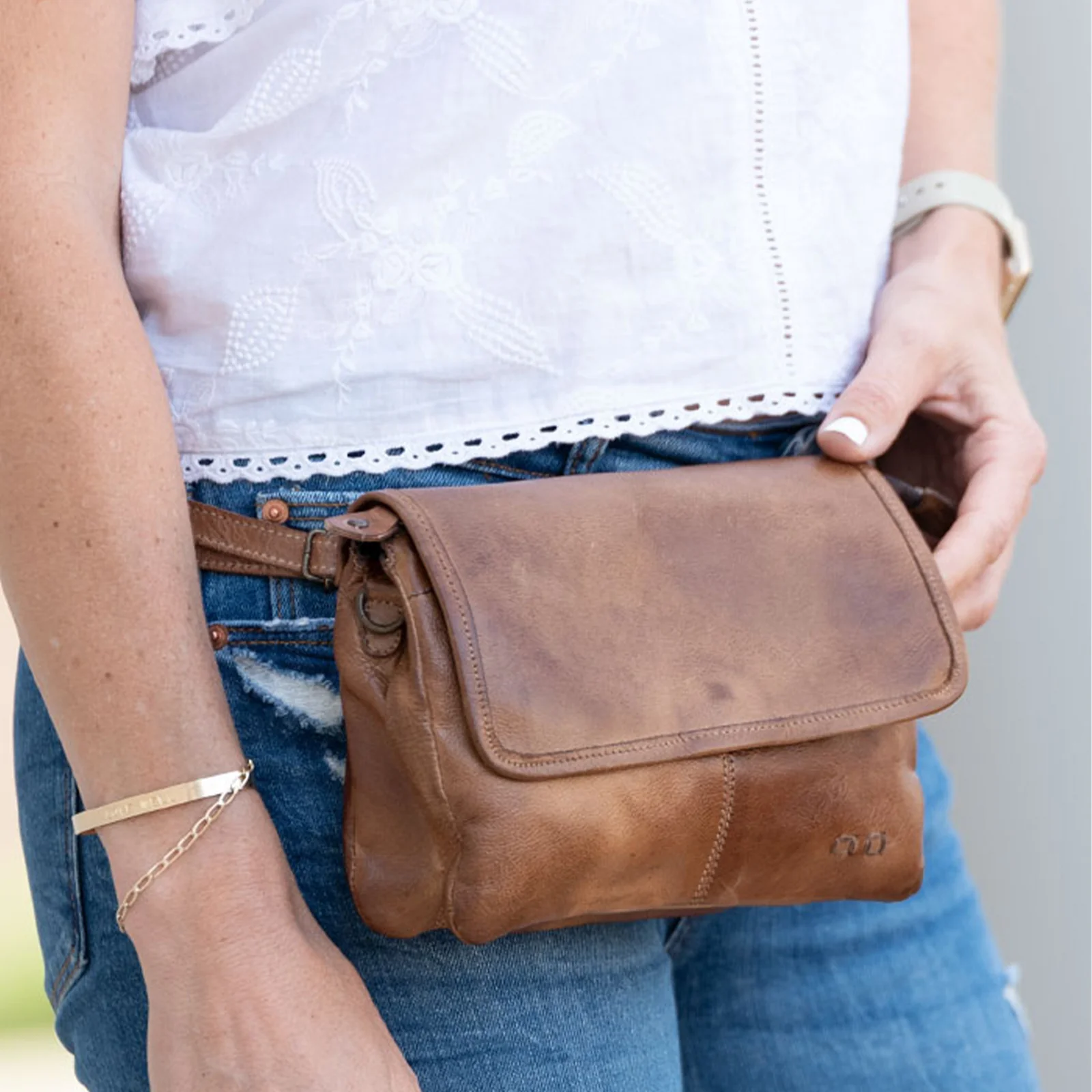 Bed Stu Ziggy Crossbody Bag - Tan Rustic - Image 6