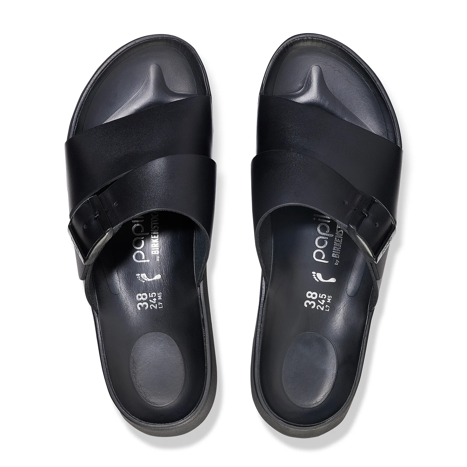 Birkenstock Almina Narrow Slide Sandal (Women) - Black Leather - Image 2
