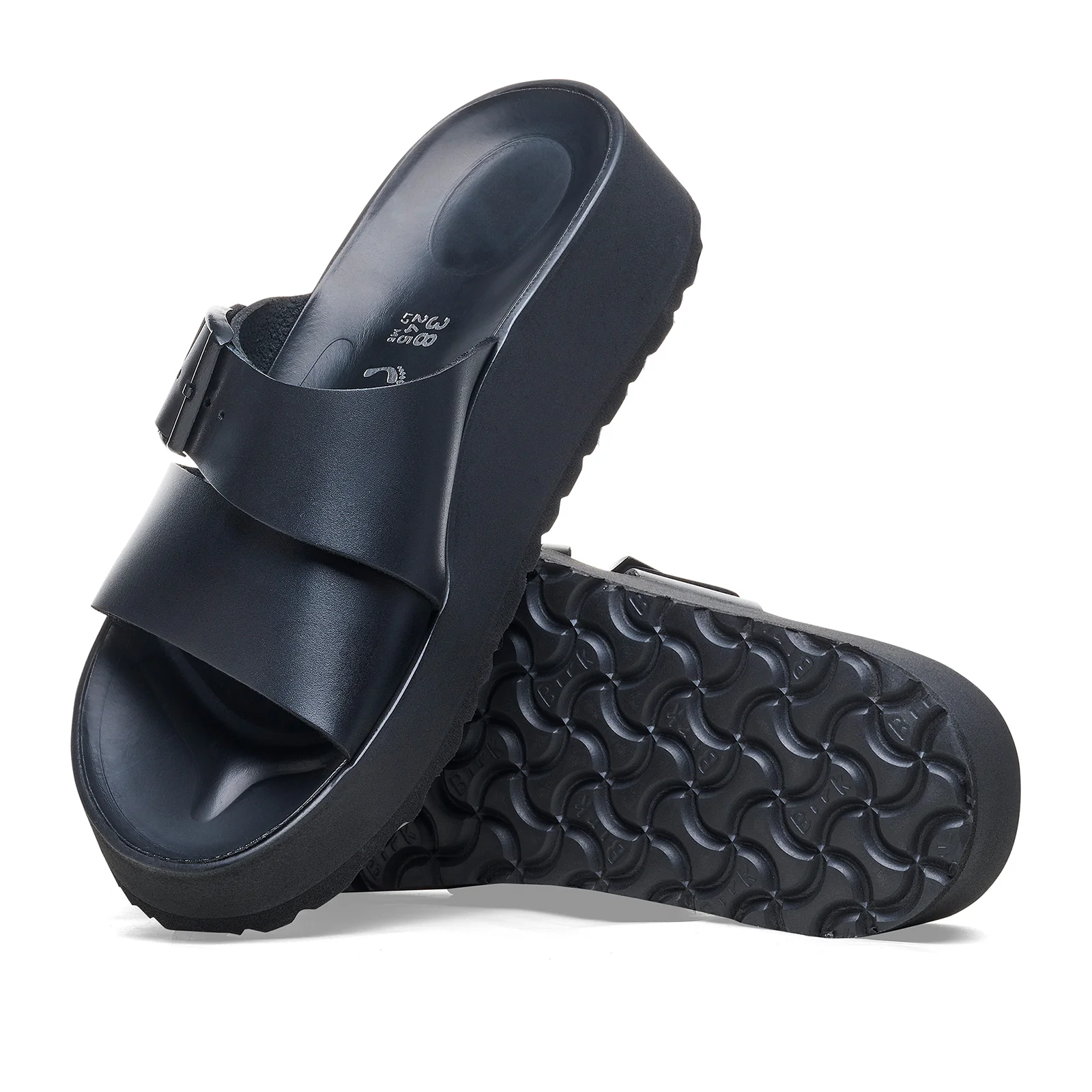 Birkenstock Almina Narrow Slide Sandal (Women) - Black Leather - Image 3