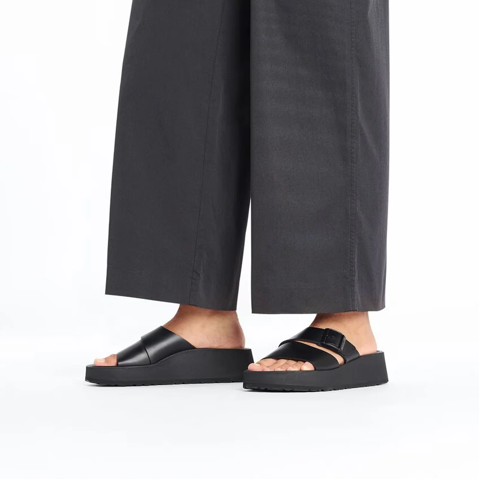 Birkenstock Almina Narrow Slide Sandal (Women) - Black Leather - Image 6