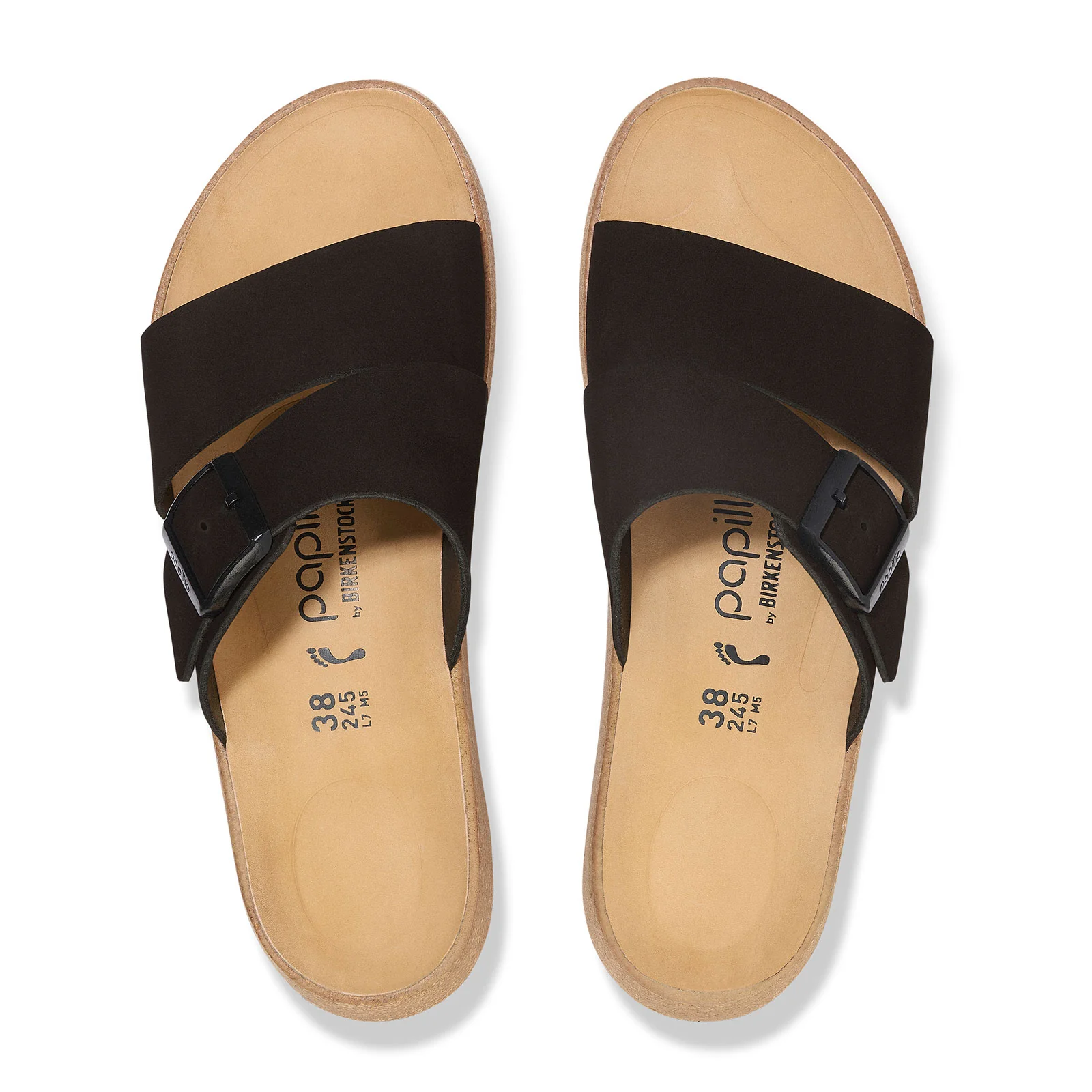 Birkenstock Almina Narrow Slide Sandal (Women) - Black Nubuck - Image 2