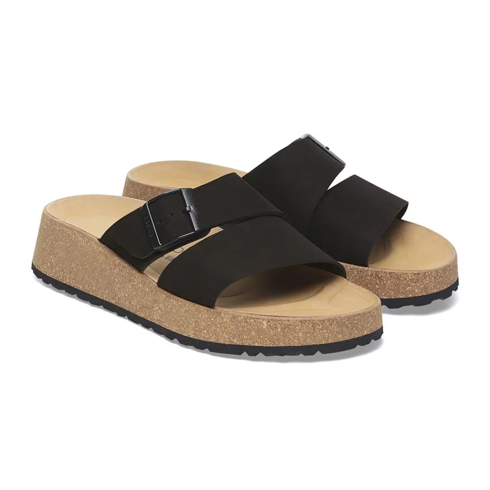 Birkenstock Almina Narrow Slide Sandal (Women) - Black Nubuck - Image 4