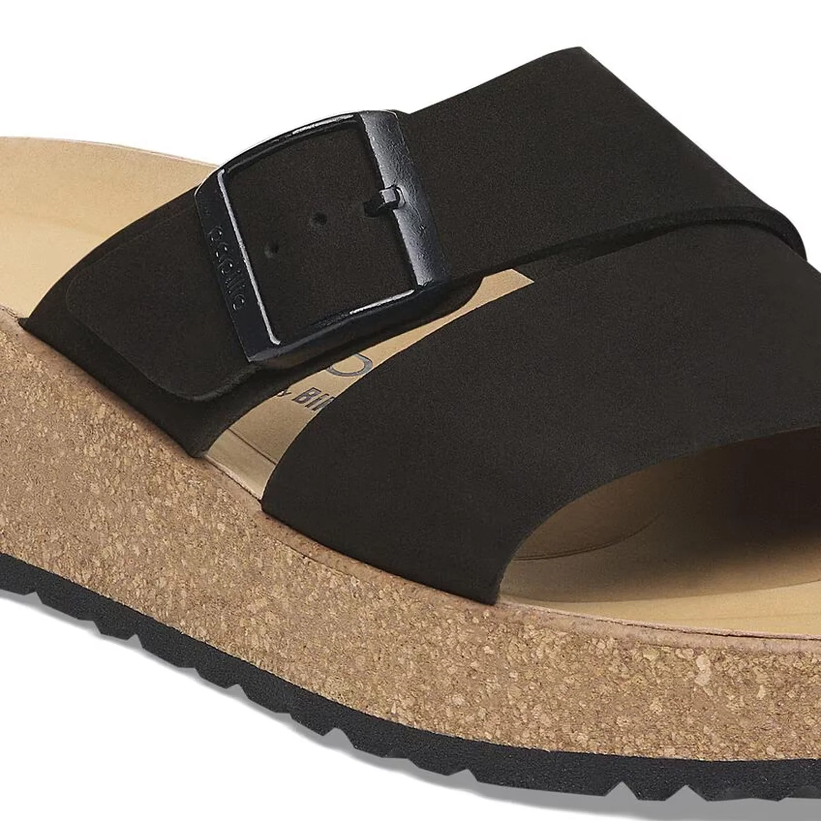 Birkenstock Almina Narrow Slide Sandal (Women) - Black Nubuck - Image 5