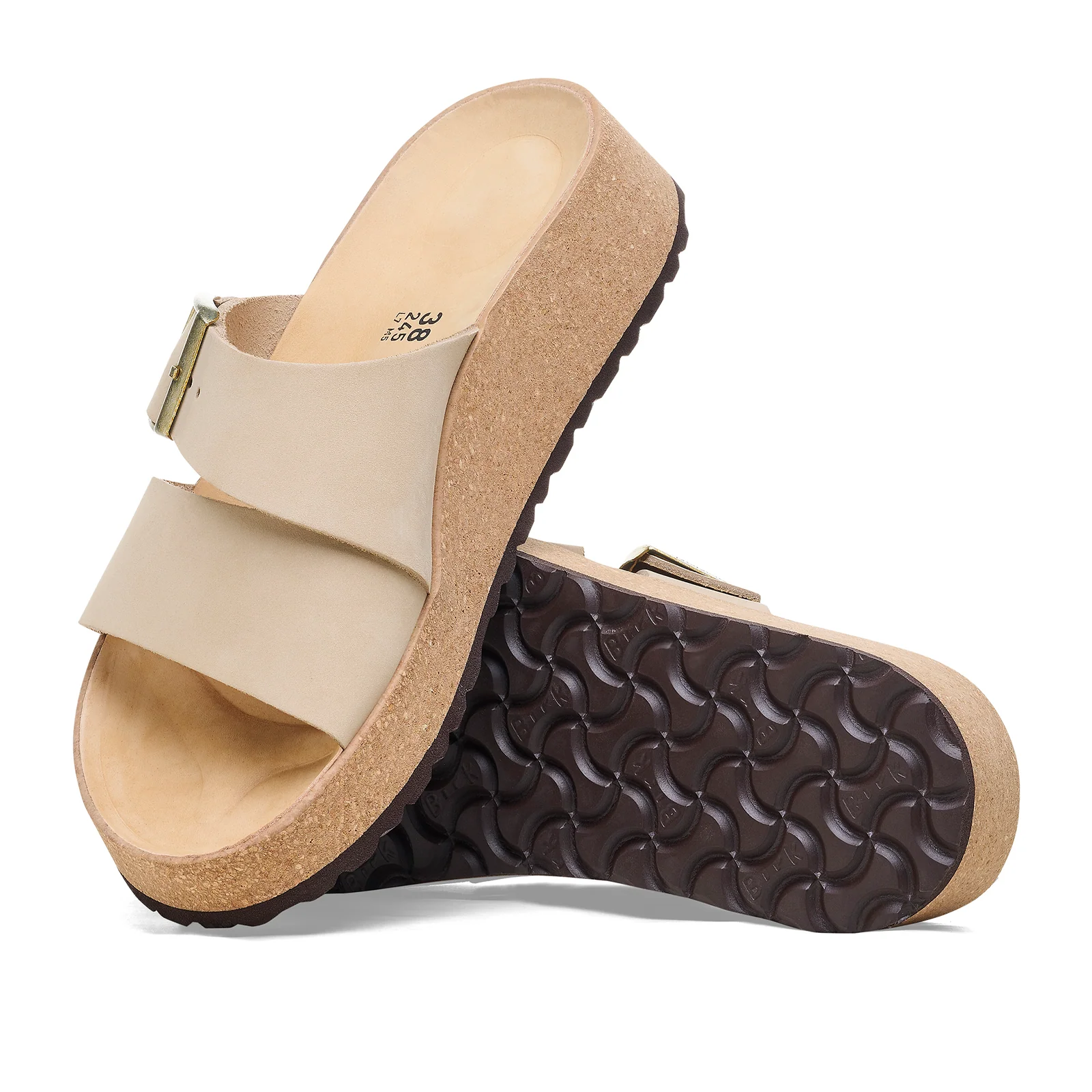 Birkenstock Almina Narrow Slide Sandal (Women) - Sandcastle Nubuck - Image 3