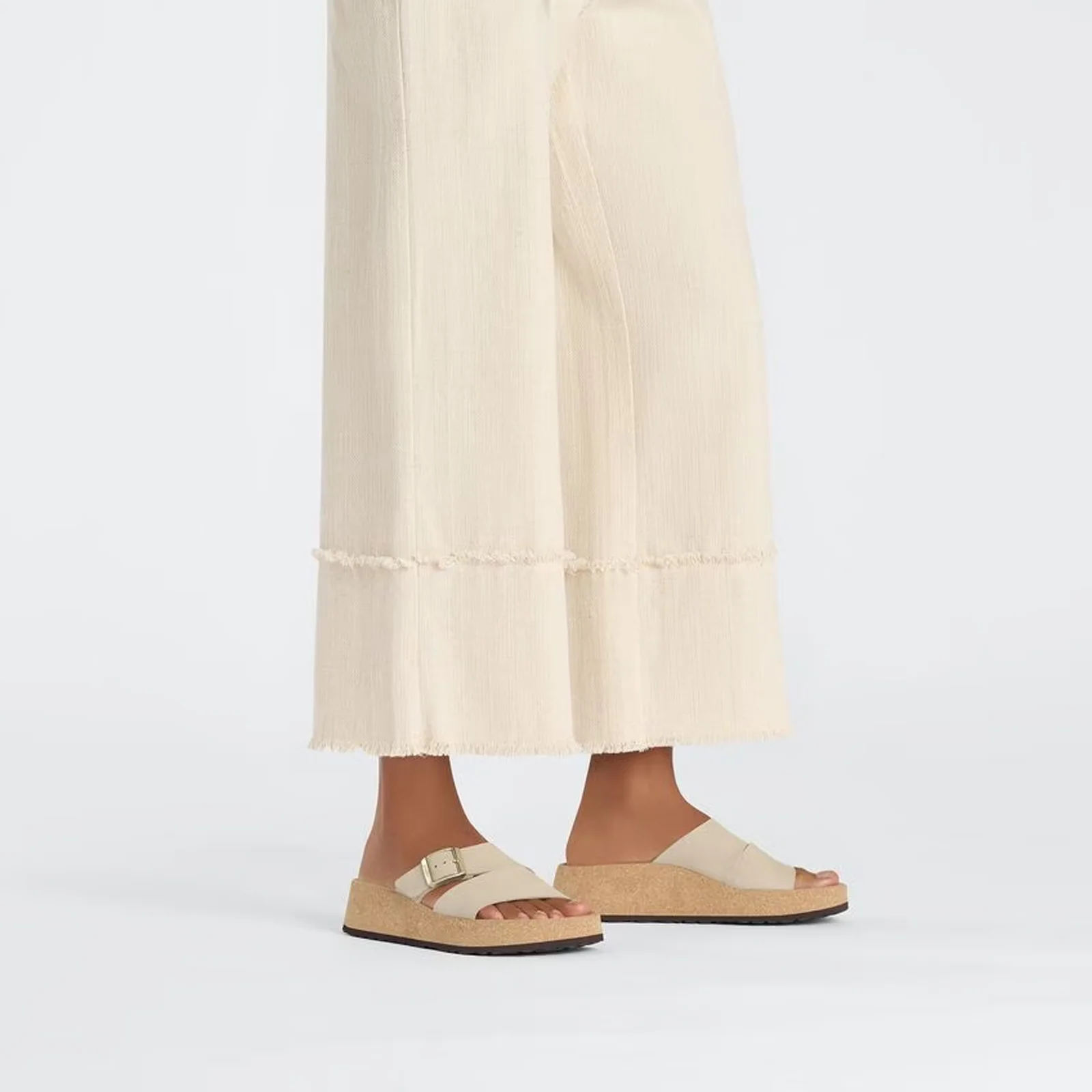 Birkenstock Almina Narrow Slide Sandal (Women) - Sandcastle Nubuck - Image 6