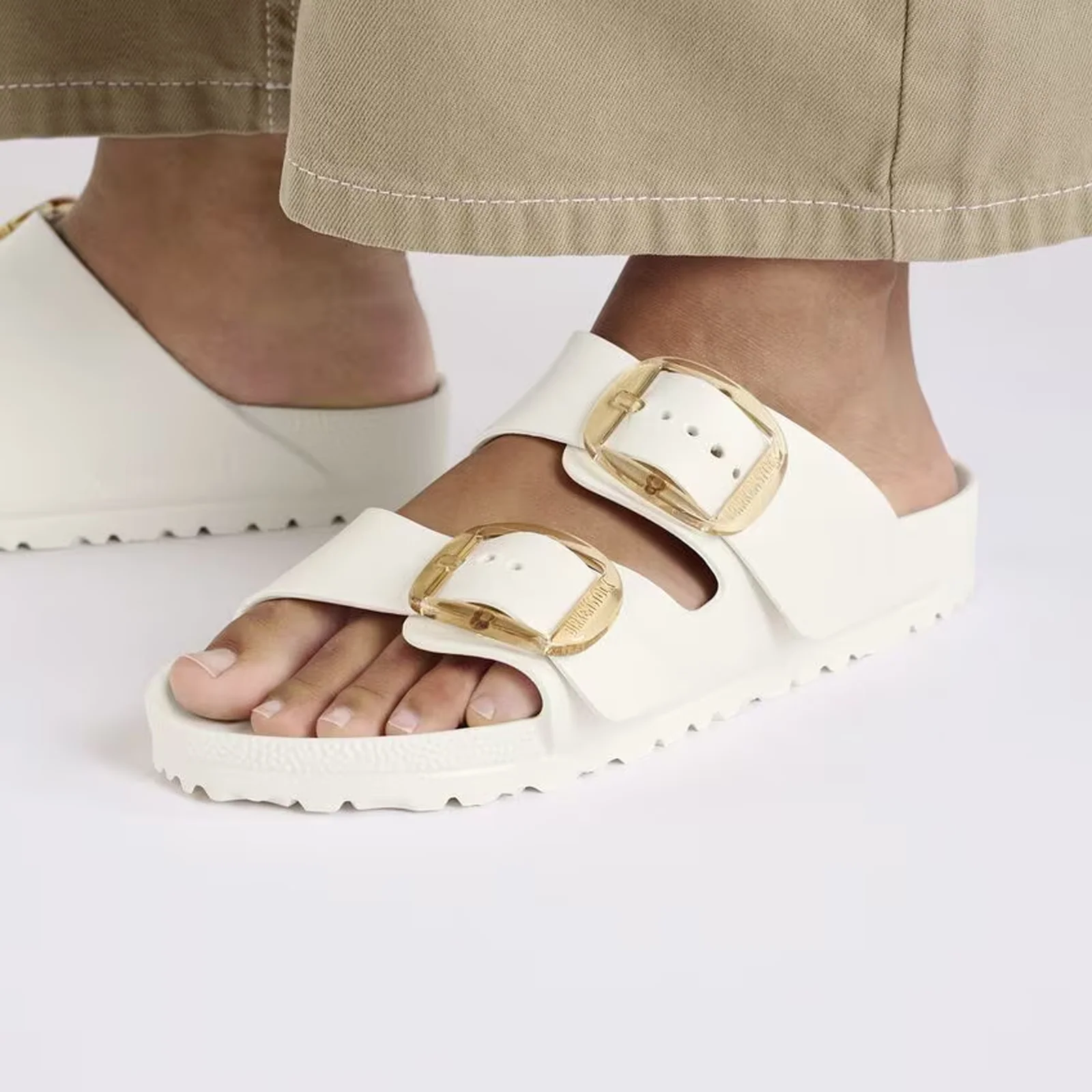 Birkenstock Arizona Big Buckle EVA Slide Sandal (Women) - Eggshell - Image 7