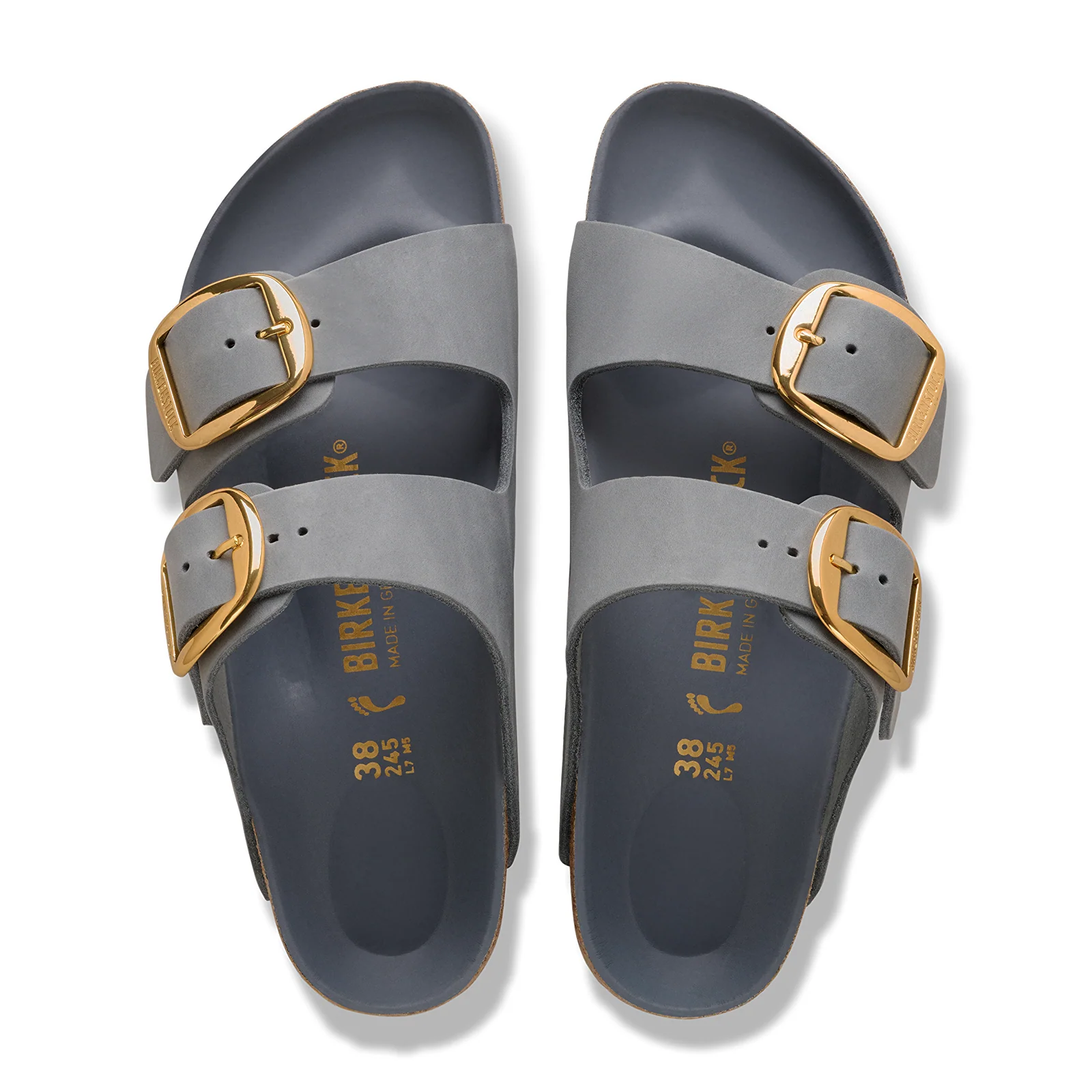 Birkenstock Arizona Big Buckle Narrow Slide Sandal (Women) - Basalt Gray Oiled Leather - Image 2