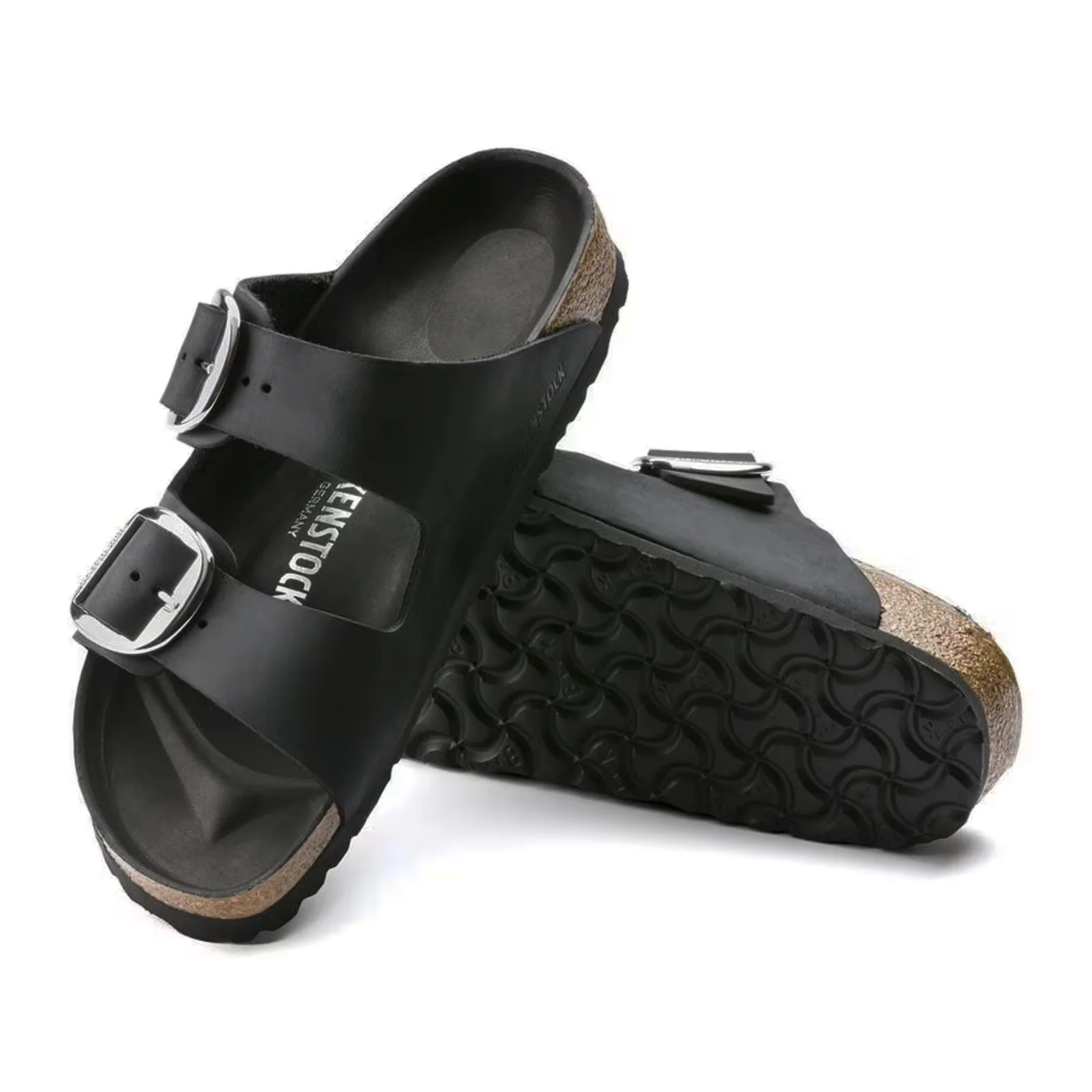 Birkenstock Arizona Big Buckle Narrow Slide Sandal (Women) - Black Oiled Leather - Image 3