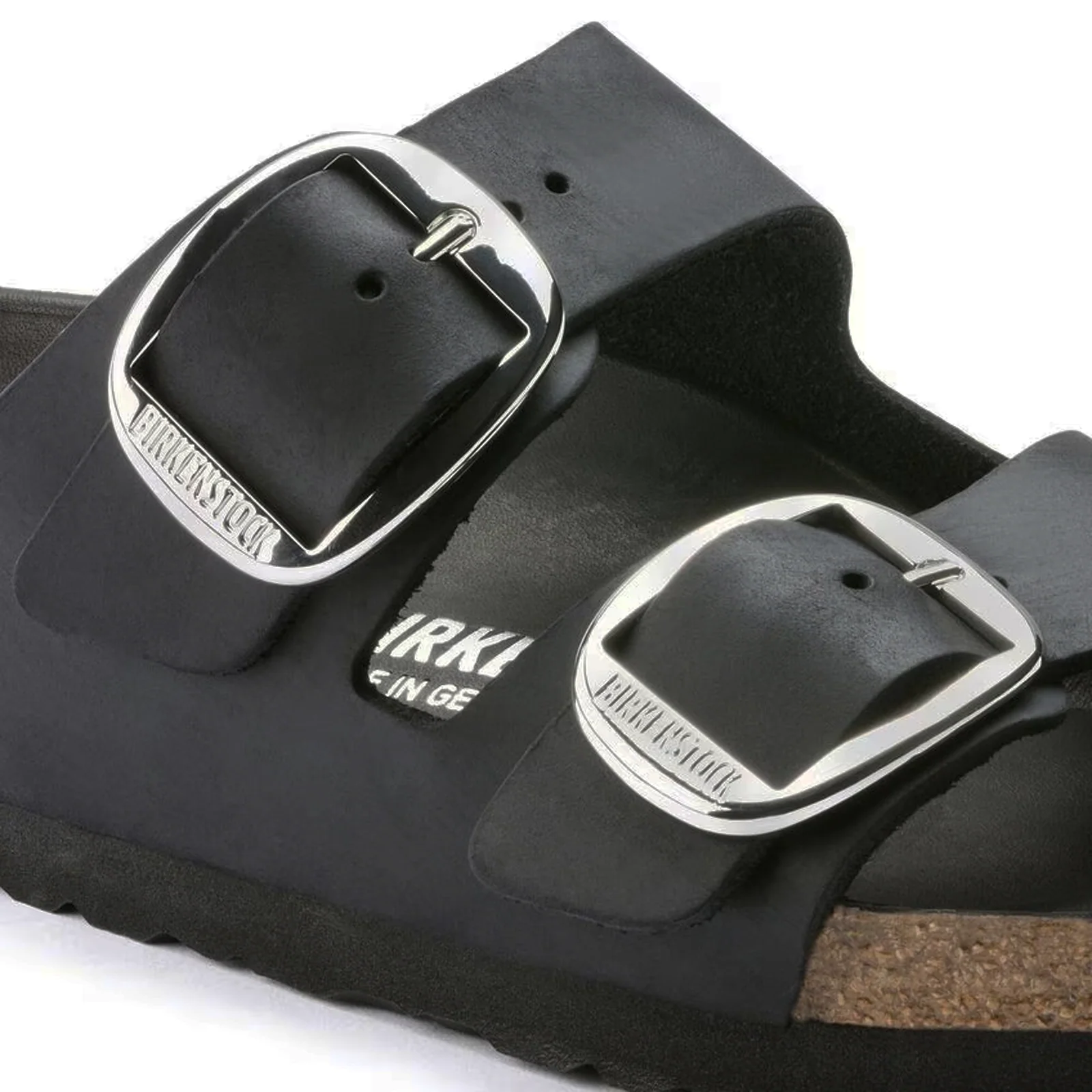 Birkenstock Arizona Big Buckle Narrow Slide Sandal (Women) - Black Oiled Leather - Image 5