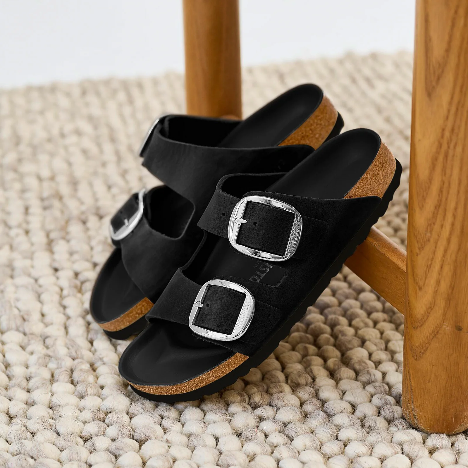 Birkenstock Arizona Big Buckle Narrow Slide Sandal (Women) - Black Oiled Leather - Image 8