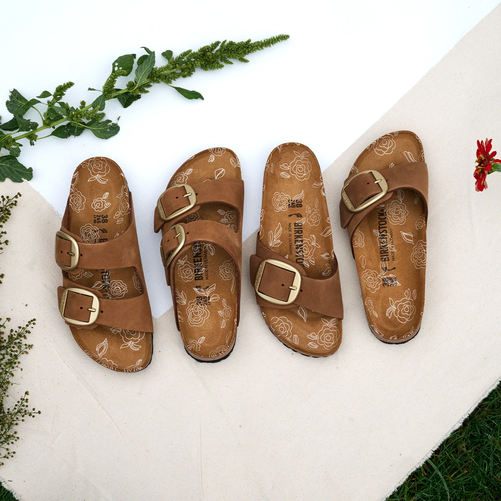 Birkenstock Arizona Big Buckle Narrow Slide Sandal (Women) - Mink Nubuck - Image 9