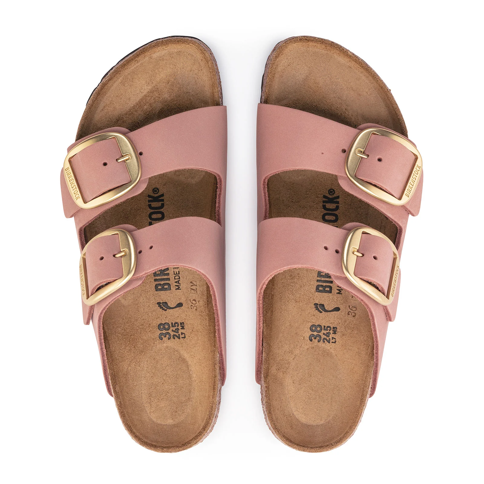 Birkenstock Arizona Big Buckle Narrow Slide Sandal (Women) - Old Rose Nubuck - Image 3